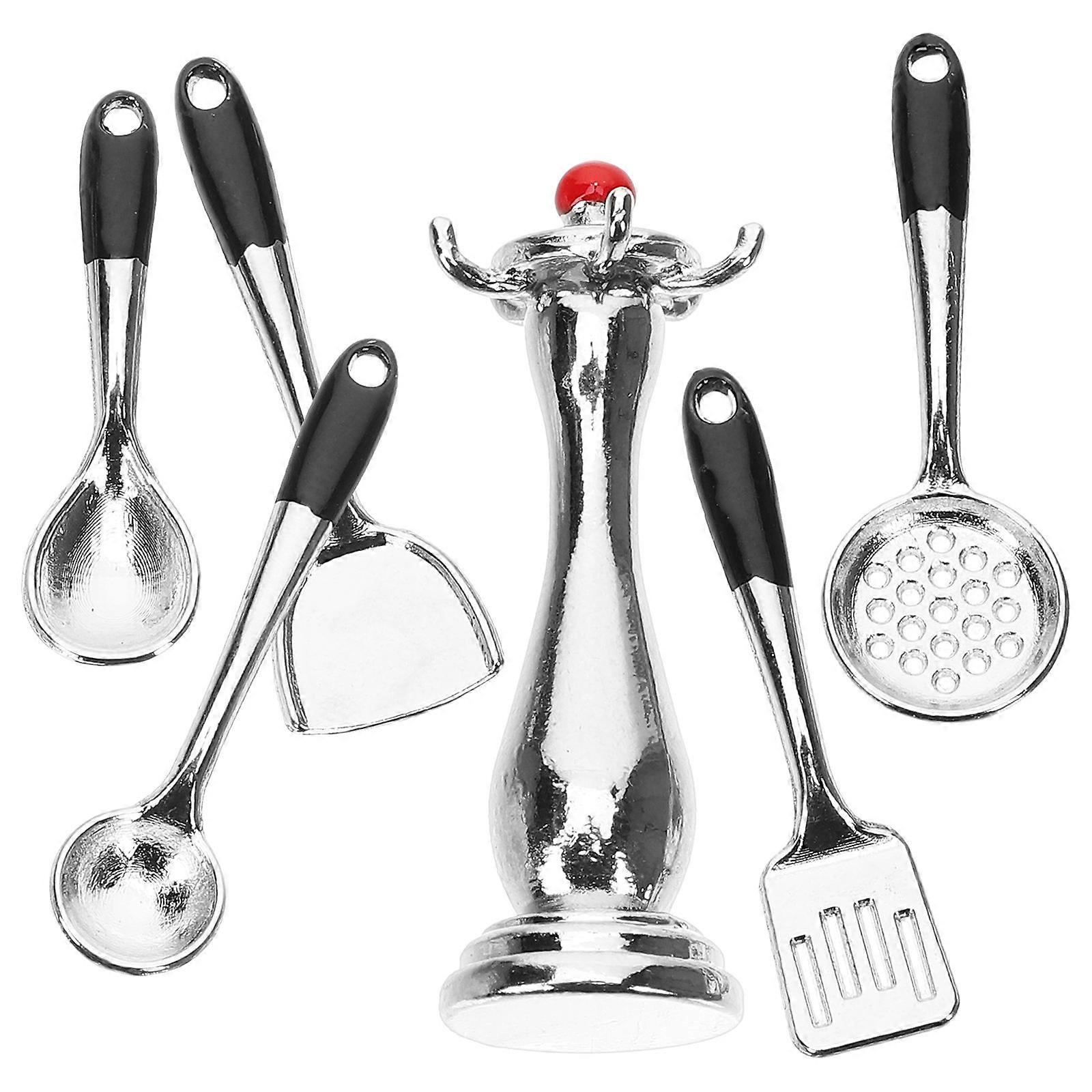 Miniature Kitchenware Set for Playing 1Set Silver Metal Mini Kitchenware Model