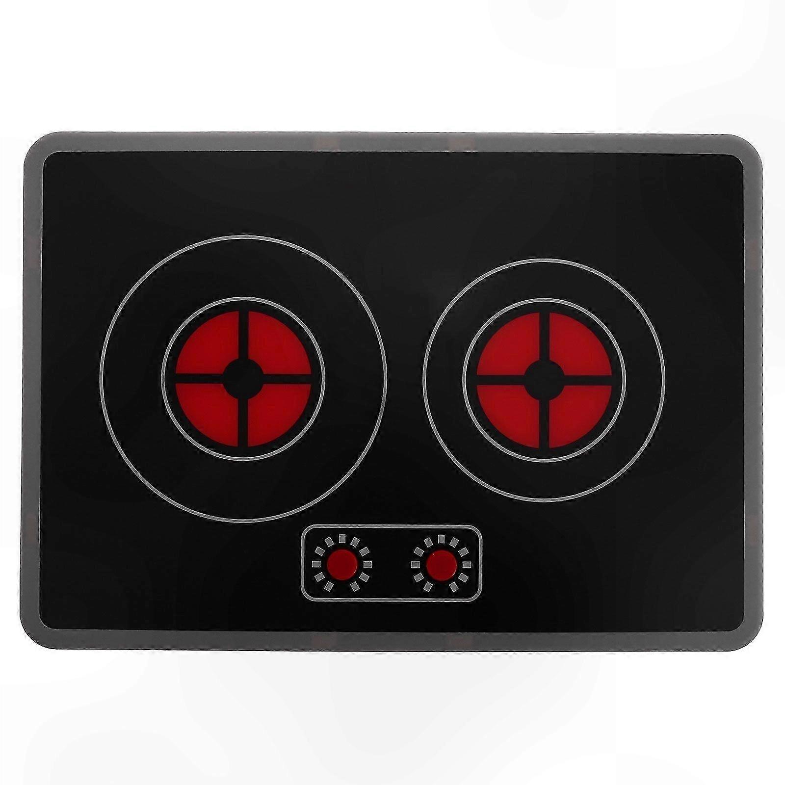 Kids Pretend Play Kitchen with Light-Up Induction Cooker and Cartoon Design for Toddlers Interactive Toy