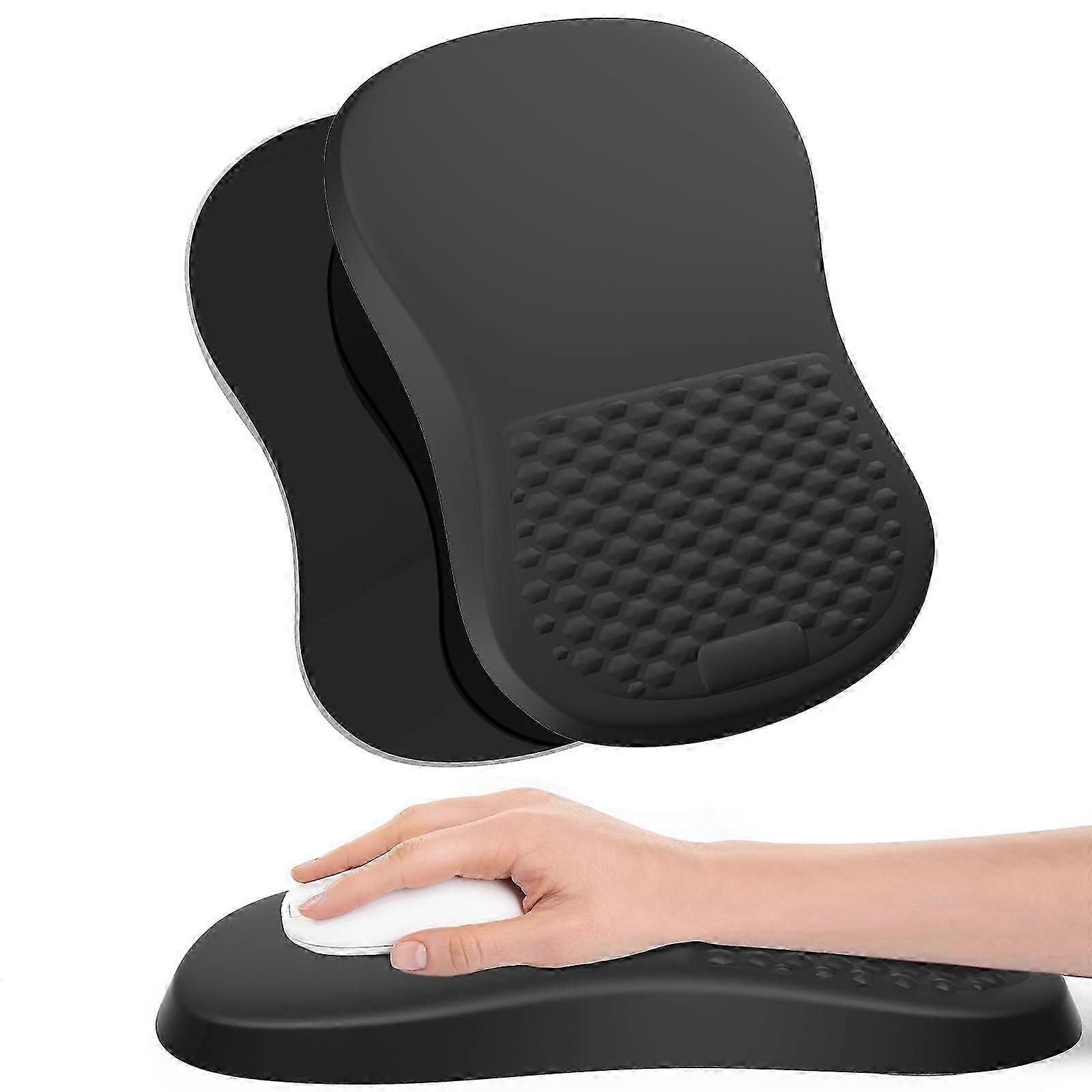 Ergonomic Mousepad with Palm Rest and Massage, Memory Foam Wrist Rest, Non-Slip PU Backing for Office Use