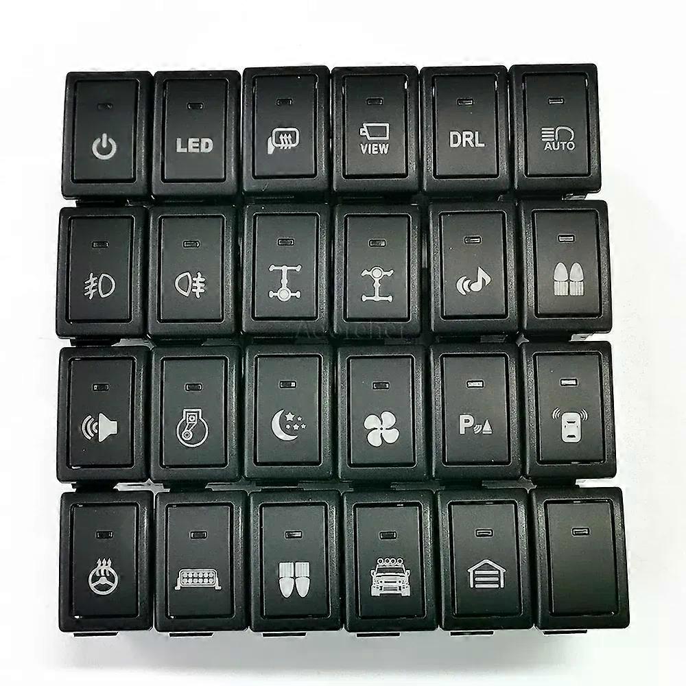 Fit For Suzuki JIMNY LANDY Accessories Power LED Fog Lamp Spotlight Radar Fan Mirror heating Button Switch With Wire