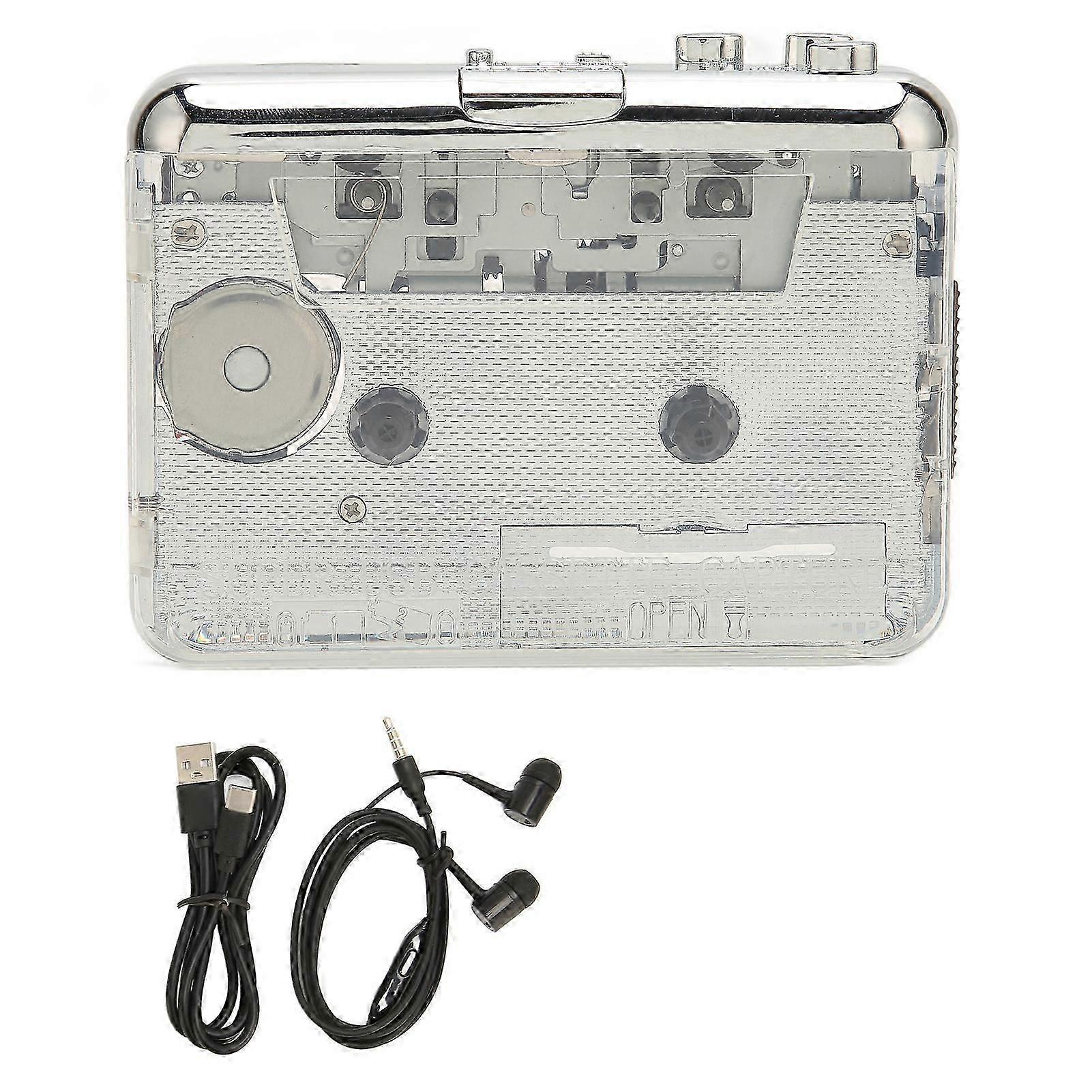 Cassette Player Cassette Tape To MP3 Player with 3.5mm Headphone Jack Compatible with for OS X and PC