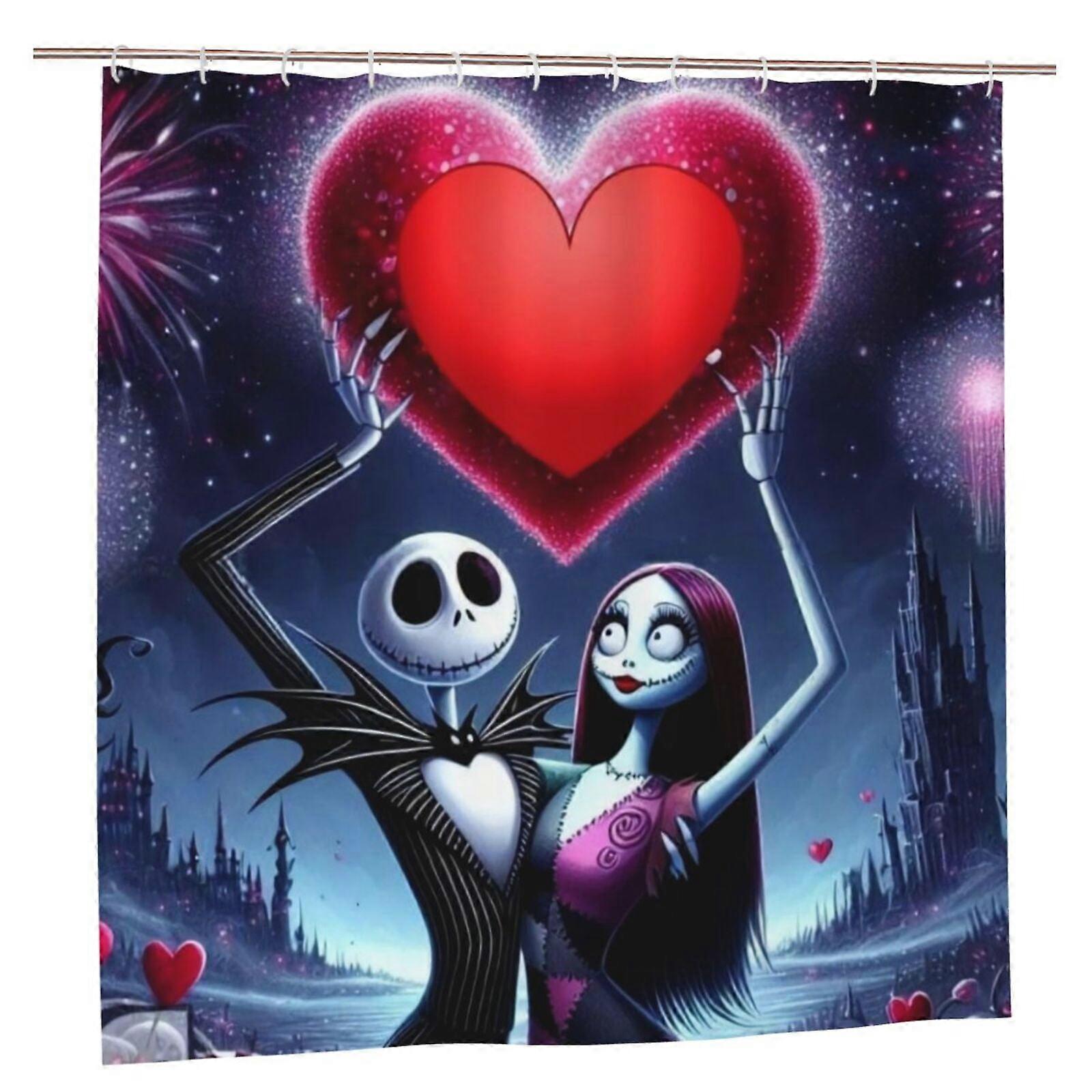 The Nightmare Before Christmas Shower Curtain 72x72in Waterproof Mildew Resistant Blackout Privacy Patchwork Art Print One Size