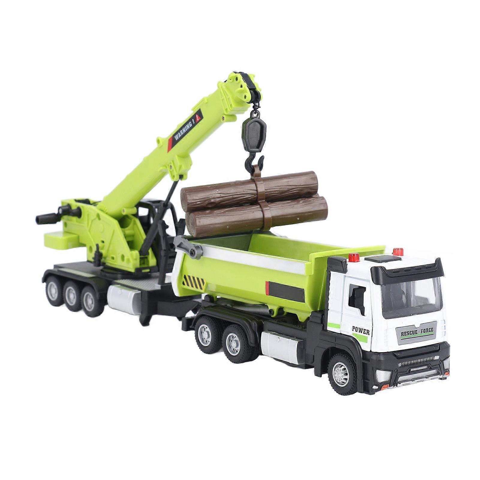 سبيكة كرين مع شاحنة قلابة نموذج لعبة متعددة الوظائف نابضة بالحياة مثالية هدية البناء كرين شاحنة قلابة لعبة لعيد ميلاد عيد الميلاد الأخضر 