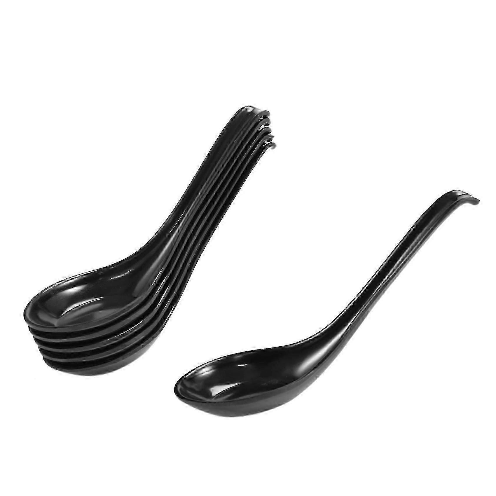 suitable for Soup Spoons,6 Pcs Japanese Style Spoons Creative Rice Spoons Chinese Asian Soup Spoons with Long Han-CHENG DU SI XI