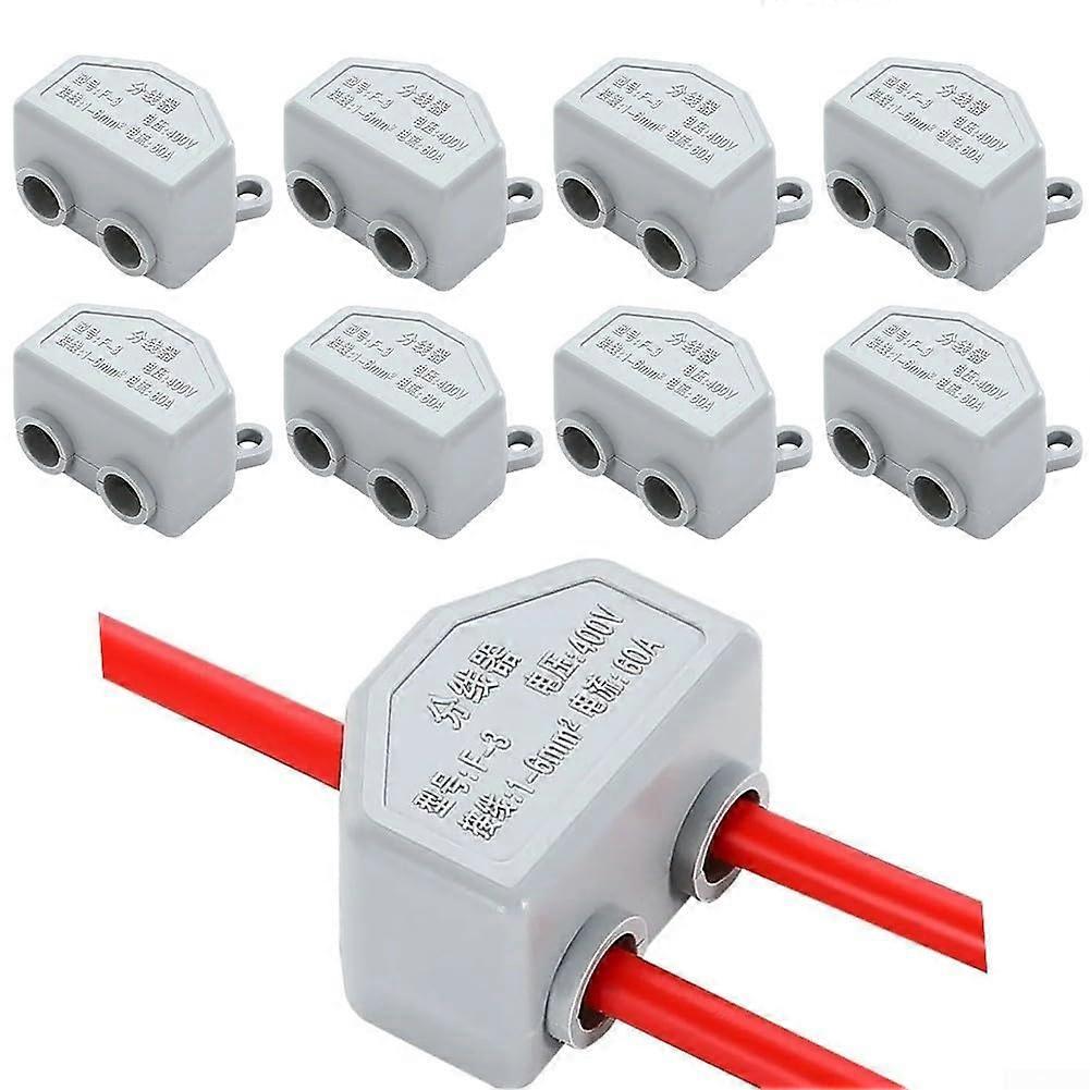 Electrical Connectors 8 Pack 1 In 2 Compact Splicing Connectors, 60A Brass Quick Terminal Block Cable Splice
