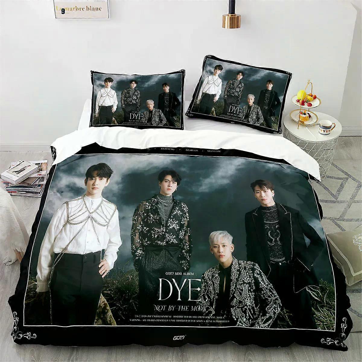 (f27) GOT Star Bedding Set With Duvet Cover And Pillowcases In Polyester For Teens And Children,Bedding Set For Queen And King Size Beds