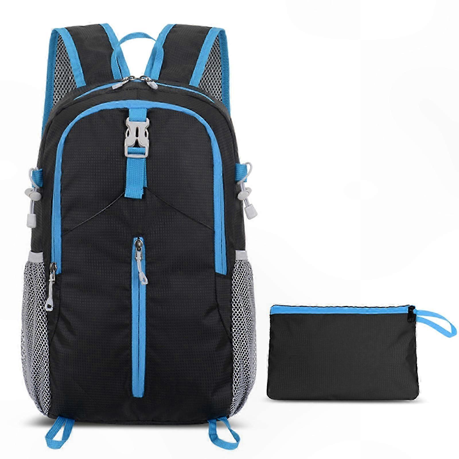 Compact Foldable Backpack for Outdoor Adventures, Travel, and School Use in Lake Blue