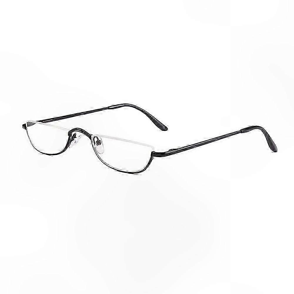 Half Moon Reading Glasses with Metal Frame and Spring Hinge +1.00 to +4.0 Diopter Eyeglasses