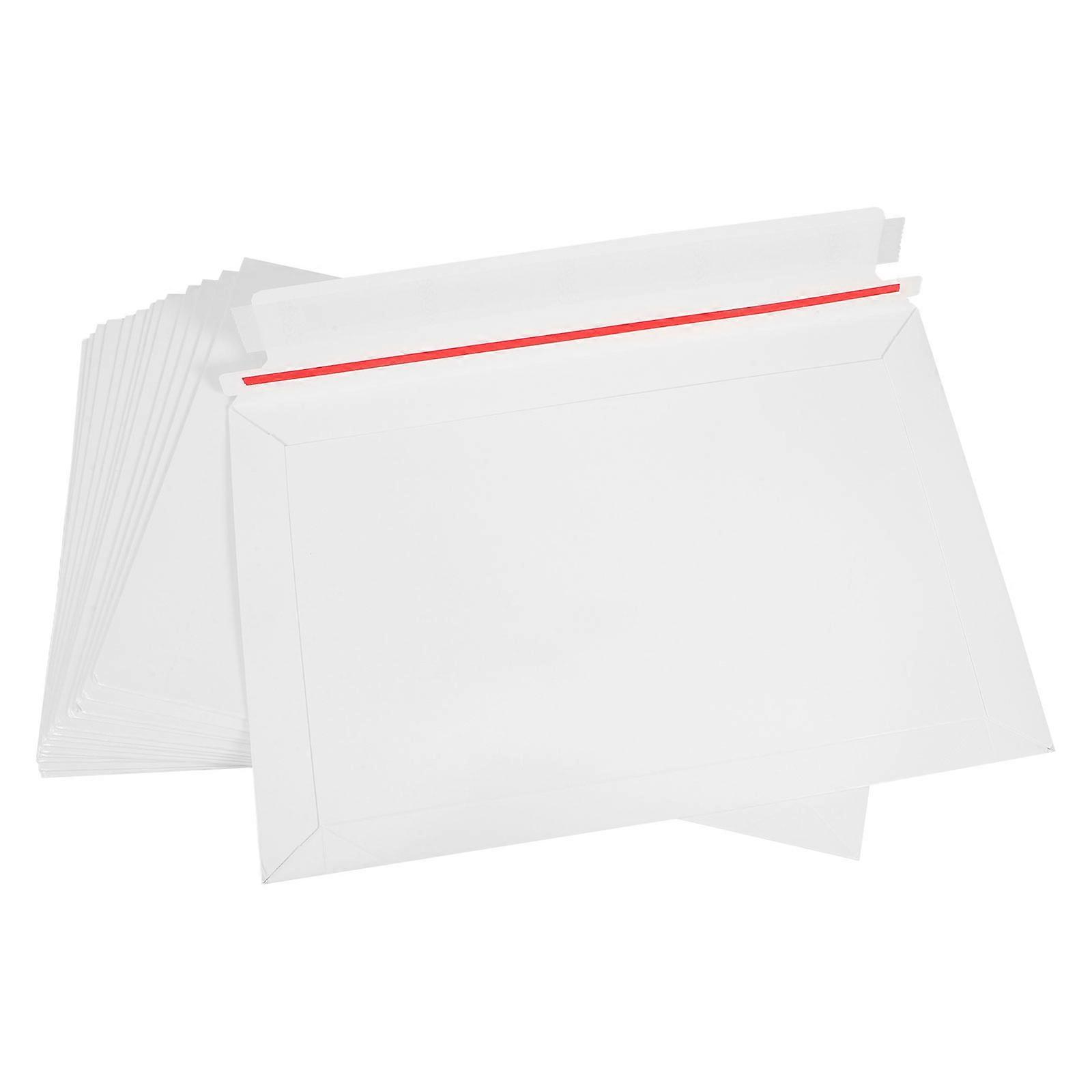 White Cardboard Photo Envelopes for Office Document Mailing 15Pcs