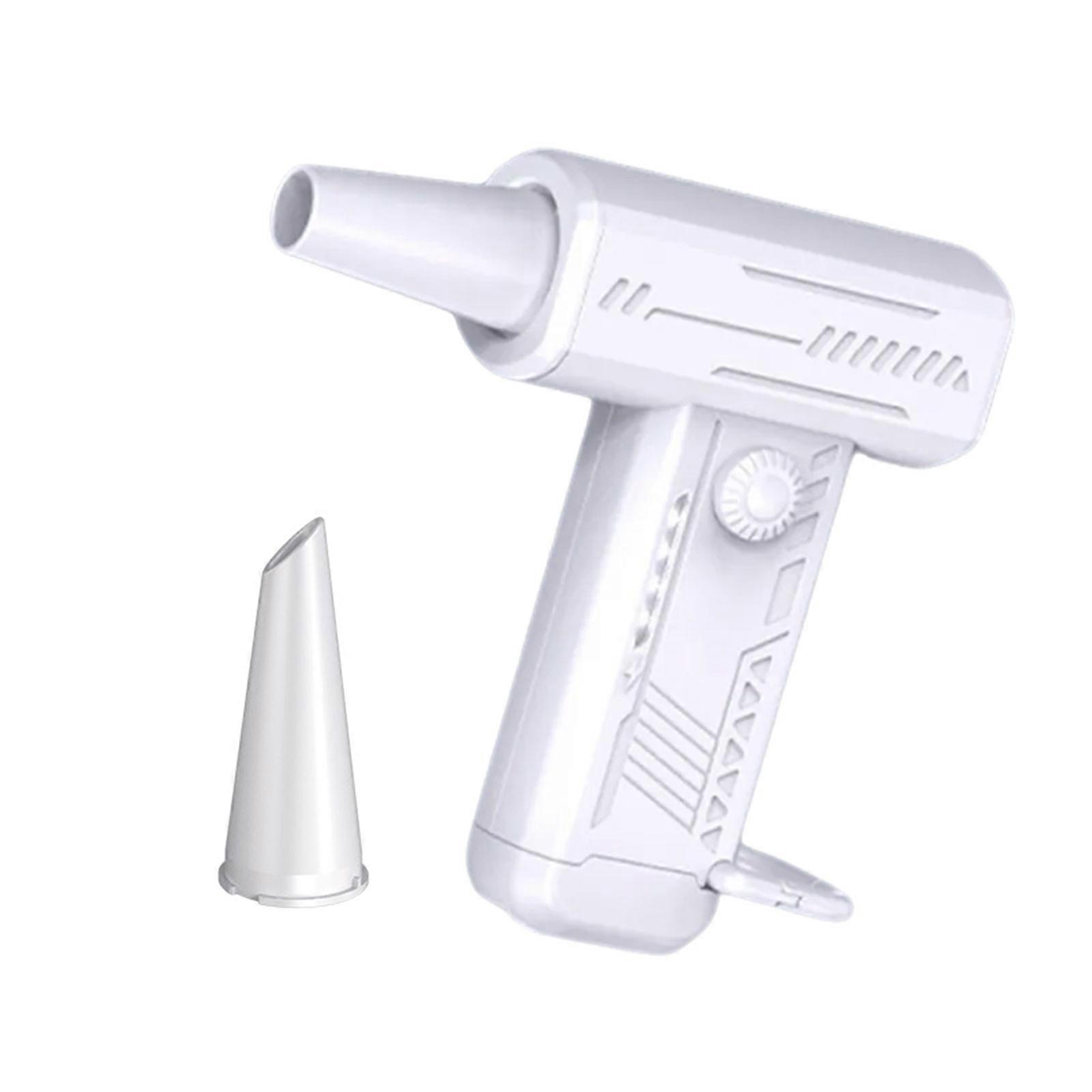 Handheld Fan Adjustable Speeds USB Rechargeable Industrial Duct Blower Cooling Device for Travel and Daily Use  White