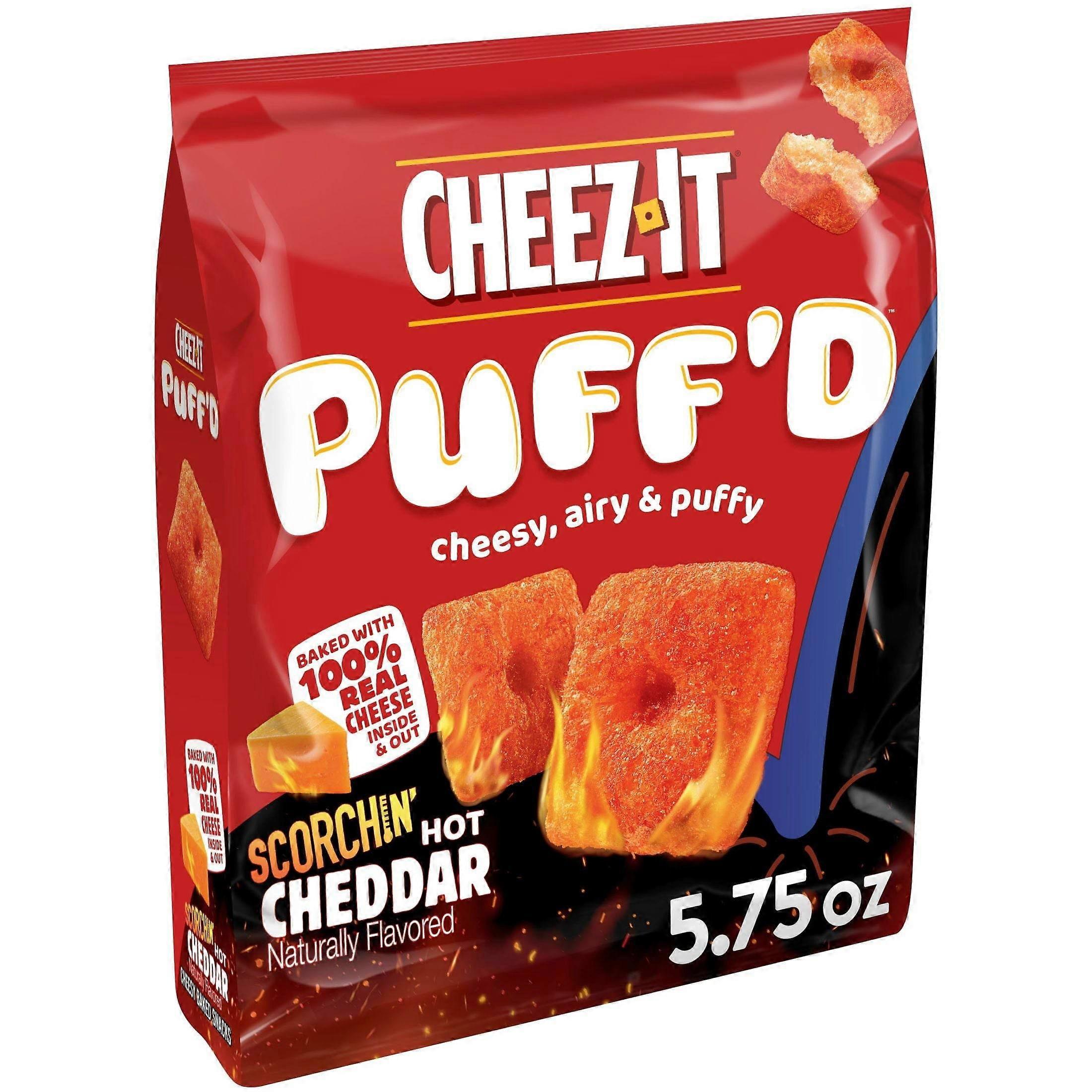 كيس الوجبات الخفيفة المخبوزة بالجبن Cheez-it Puff'd ، شيدر ساخن ، 5.75 أونصة