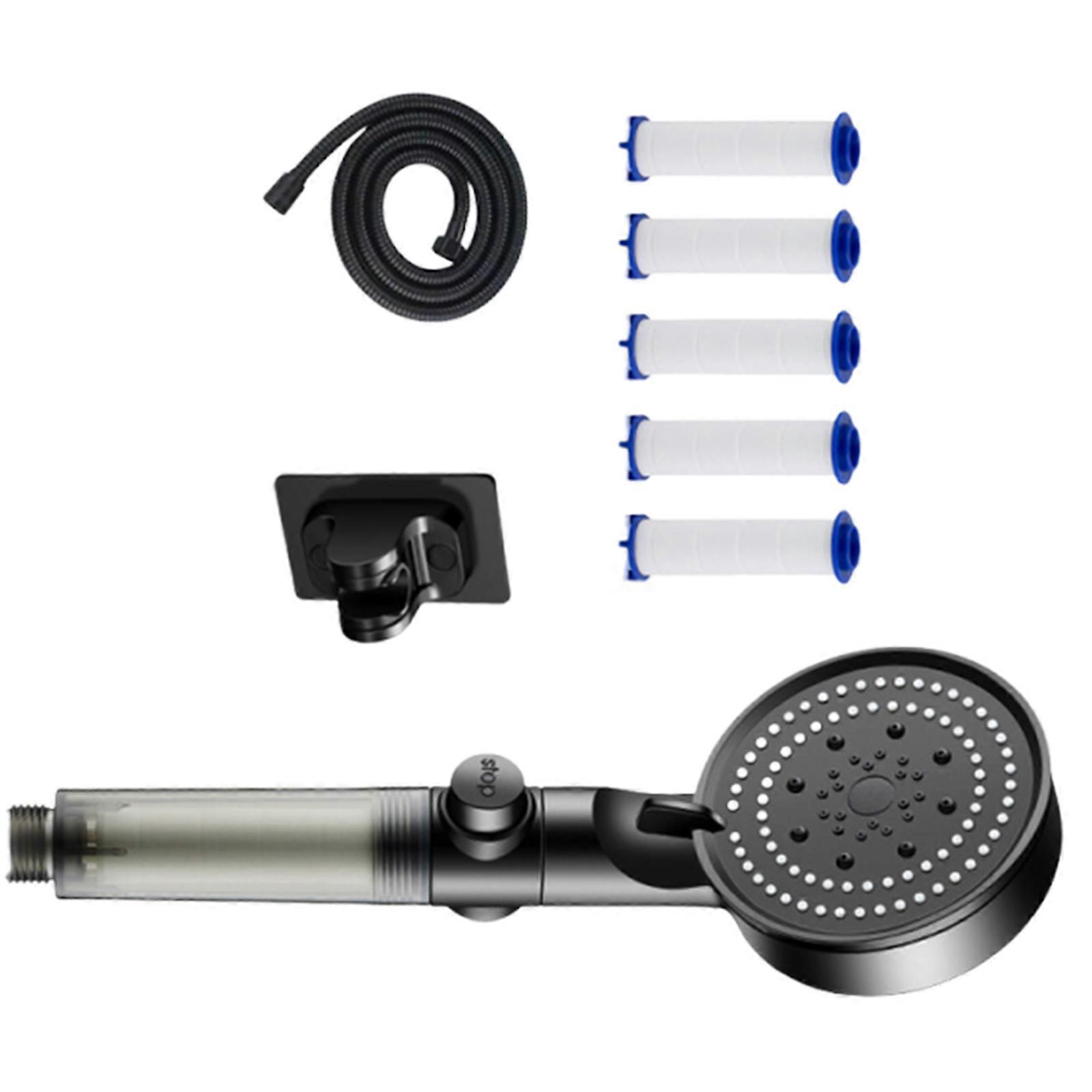 Multifunction Bath Shower Set With Water Saving Technology 1.50m Hose Removable Filter Cartridges Wall Mount Multicolor