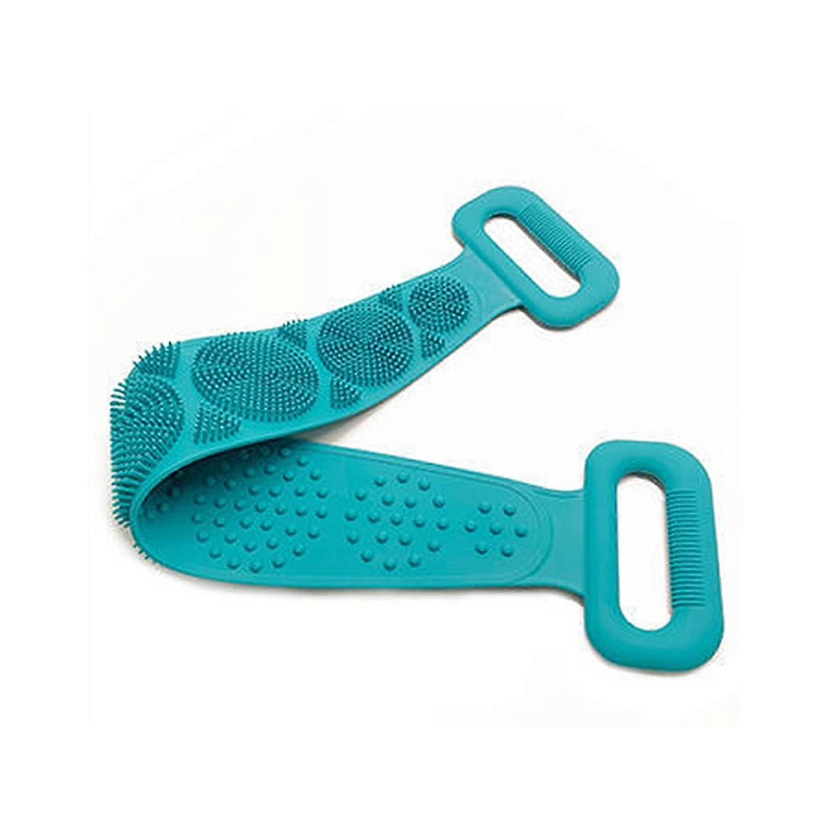 Silicone Deep Cleaning Bath Shower Brushes Body And Back Scrub With Strap Green