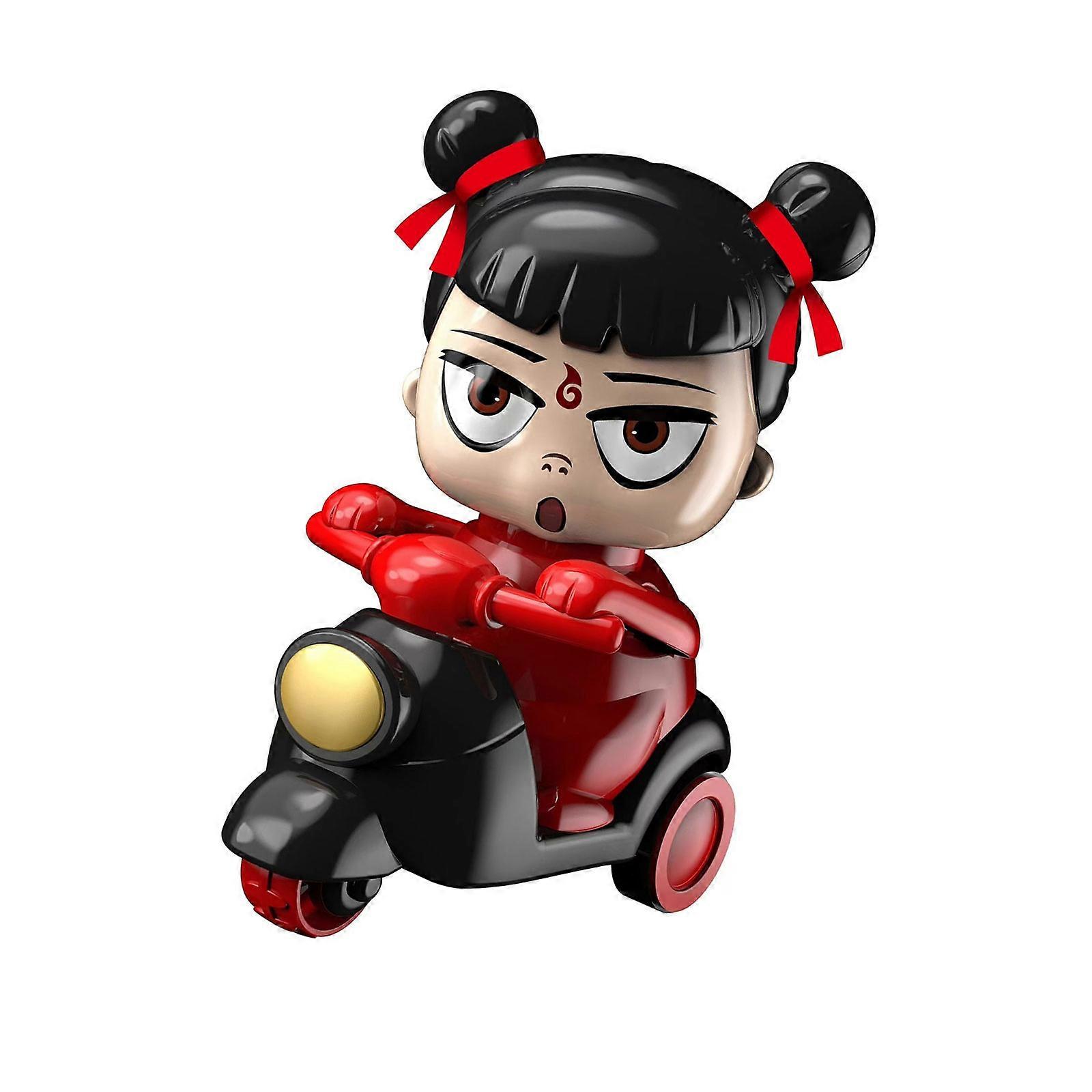 Cartoon Nezha Theme Inertia Car Toy with Rotating Designs Push and Go Car Toy for Kids Interactive Indoor Play Vehicle Multicolor