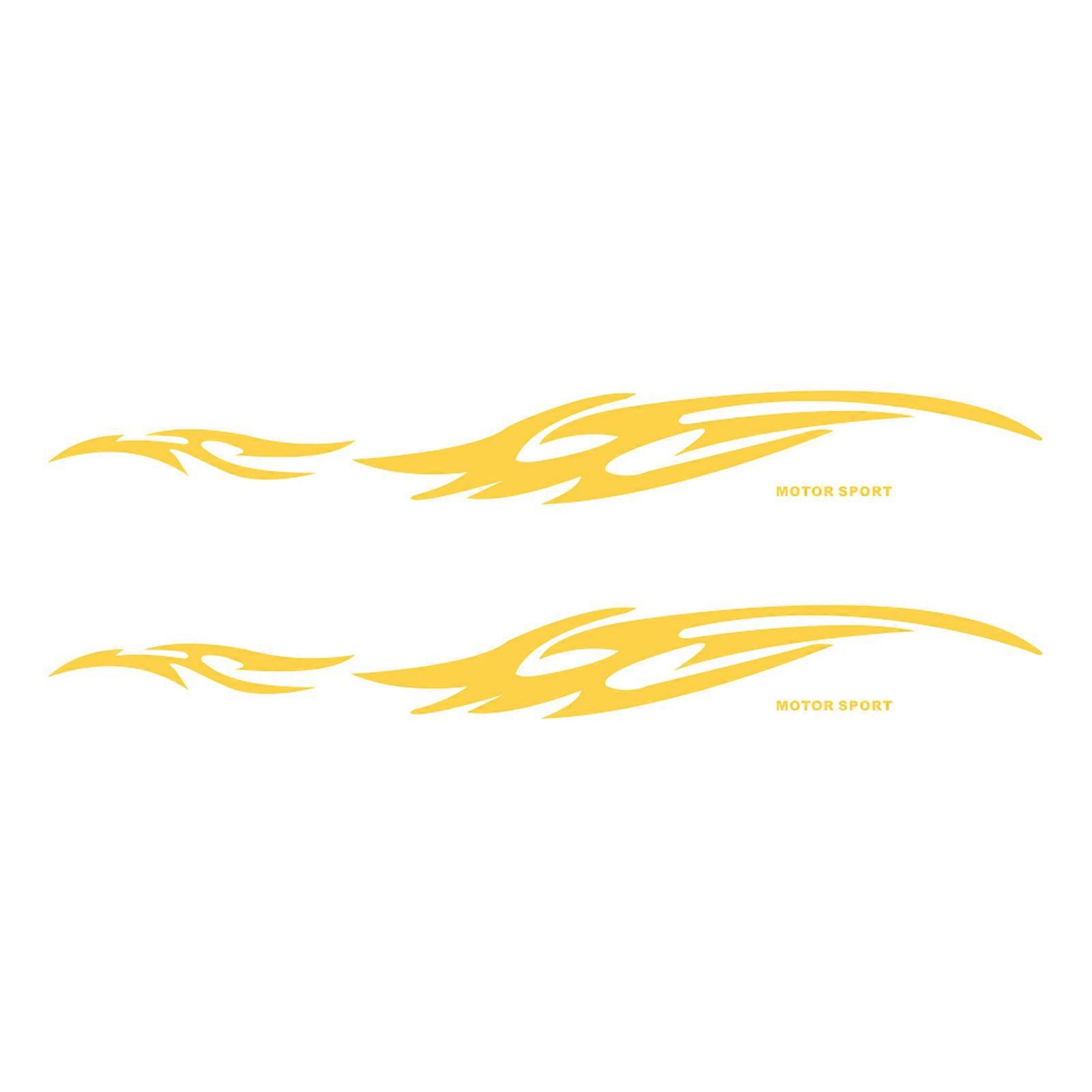 Dynamic Flame Car Body Stickers Scratch Coverage Decoration Auto Adhesive Automotive Long play For Multiple Vehicle Surfaces  yellow
