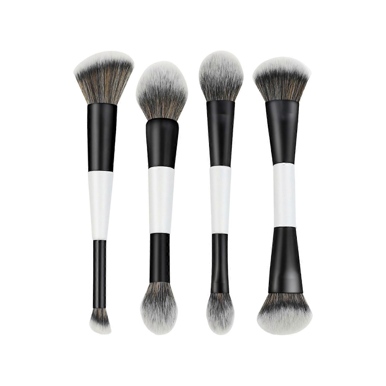 Space Saving Double Sided Makeup Brush With Fibers Easy To Clean Practical For Daily Use Multicolor