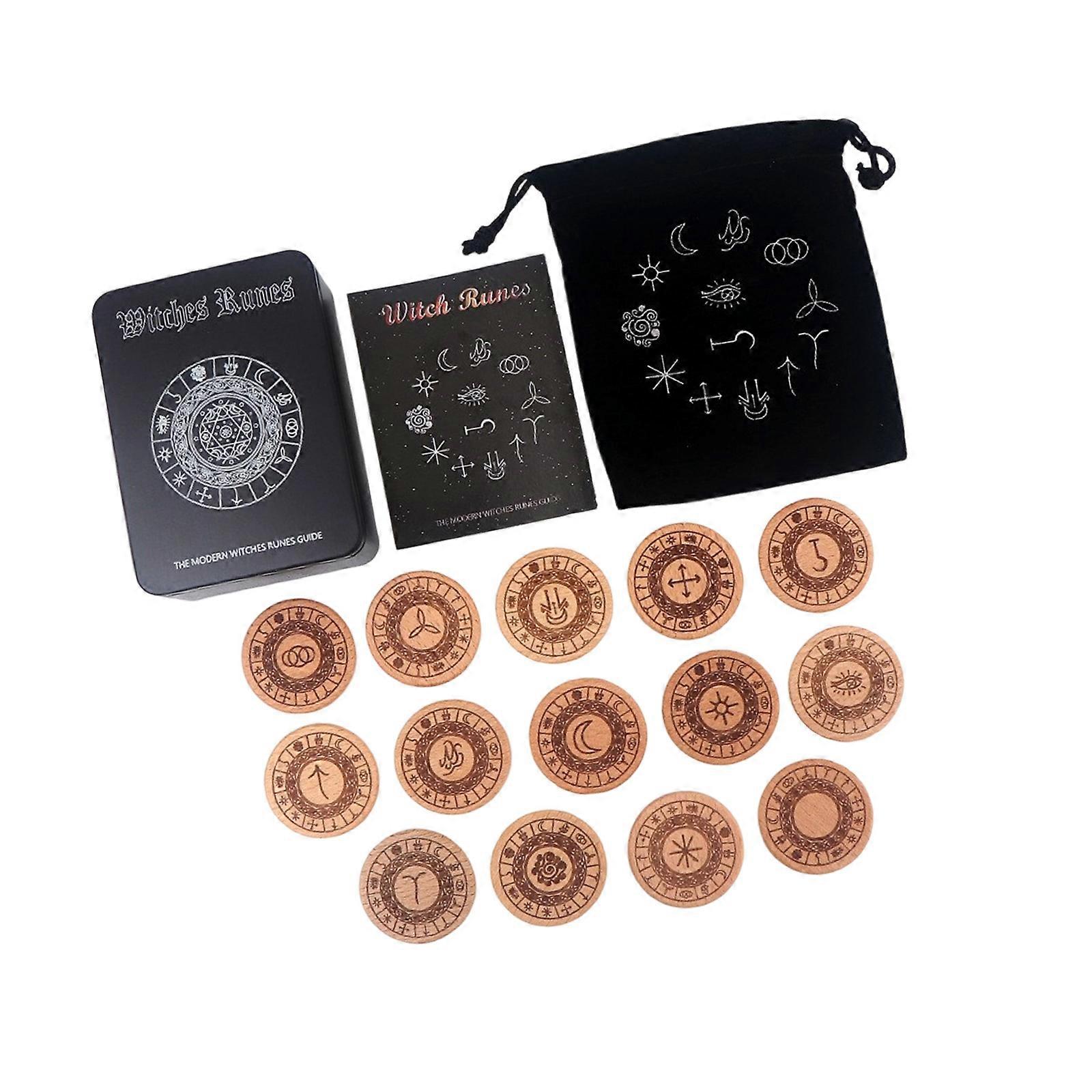 Portable Ancient Norses Runes Stone Symbols Norses Divination Tool Travel Friendly for Tabletop Activity Multicolor