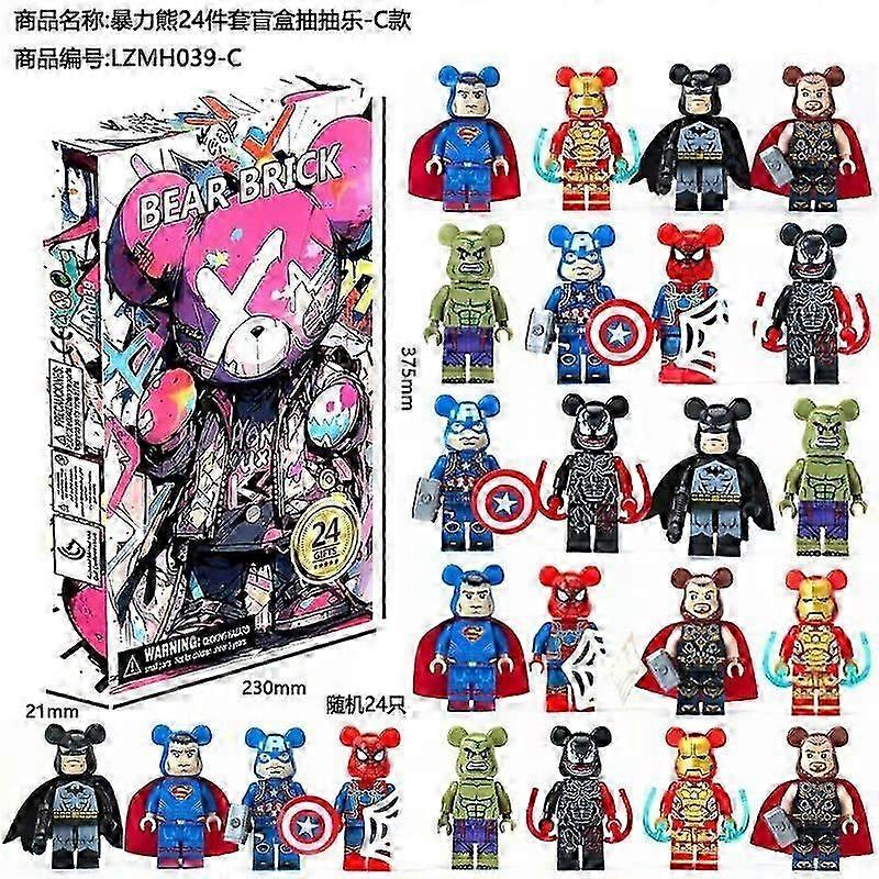 24pcs blind box Christmas advent calendar gift box Minecraft building block toys countdown small ornaments