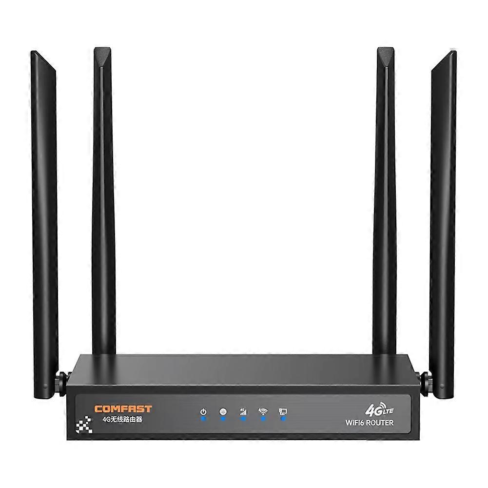 Comfast Industrial 4G LTE Router WiFi6 286Mbps Wireless Router 4 Antennas for Home/Outdoor/RV Use US Plug