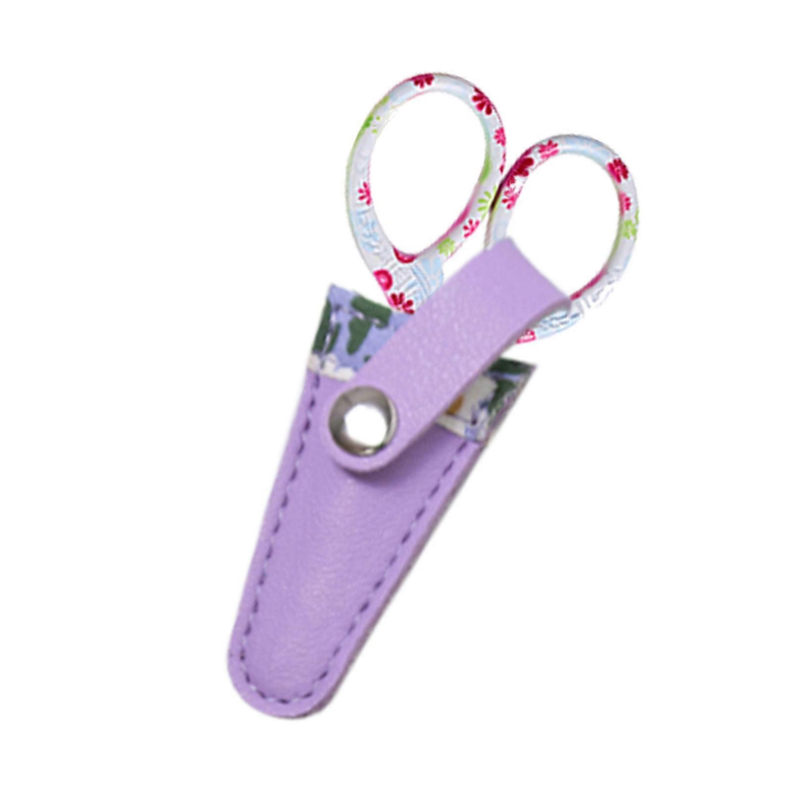 Sewing Scissors with Leather Cover Embroidery Scissors Fabric Scissors Thread Scissors Tailor Scissors for Daily Use  Purple