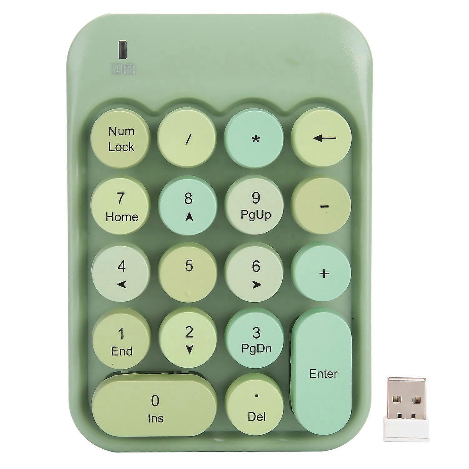 Wireless Numeric Keyboard Chocolate Keycap for Game Direction Switching AK18 2.4G