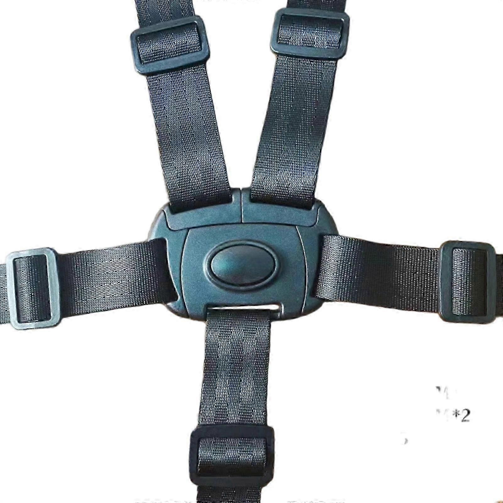 5-Point Baby Safety Harness Strap for Pushchairs Strollers High Chairs White Polyester