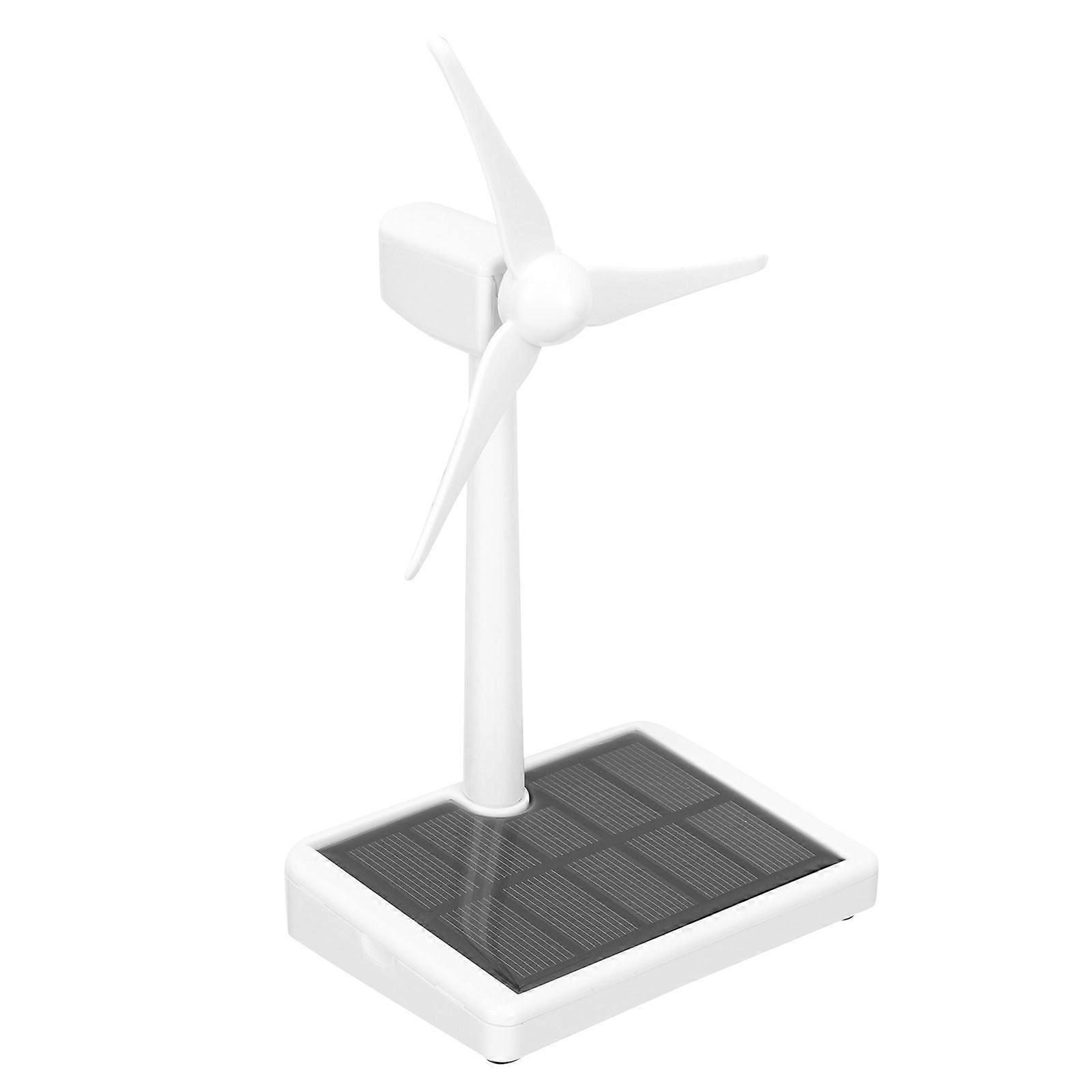 DIY Desktop Wind Turbine Model Rotating Solar Powered Windmills Assembled Toy