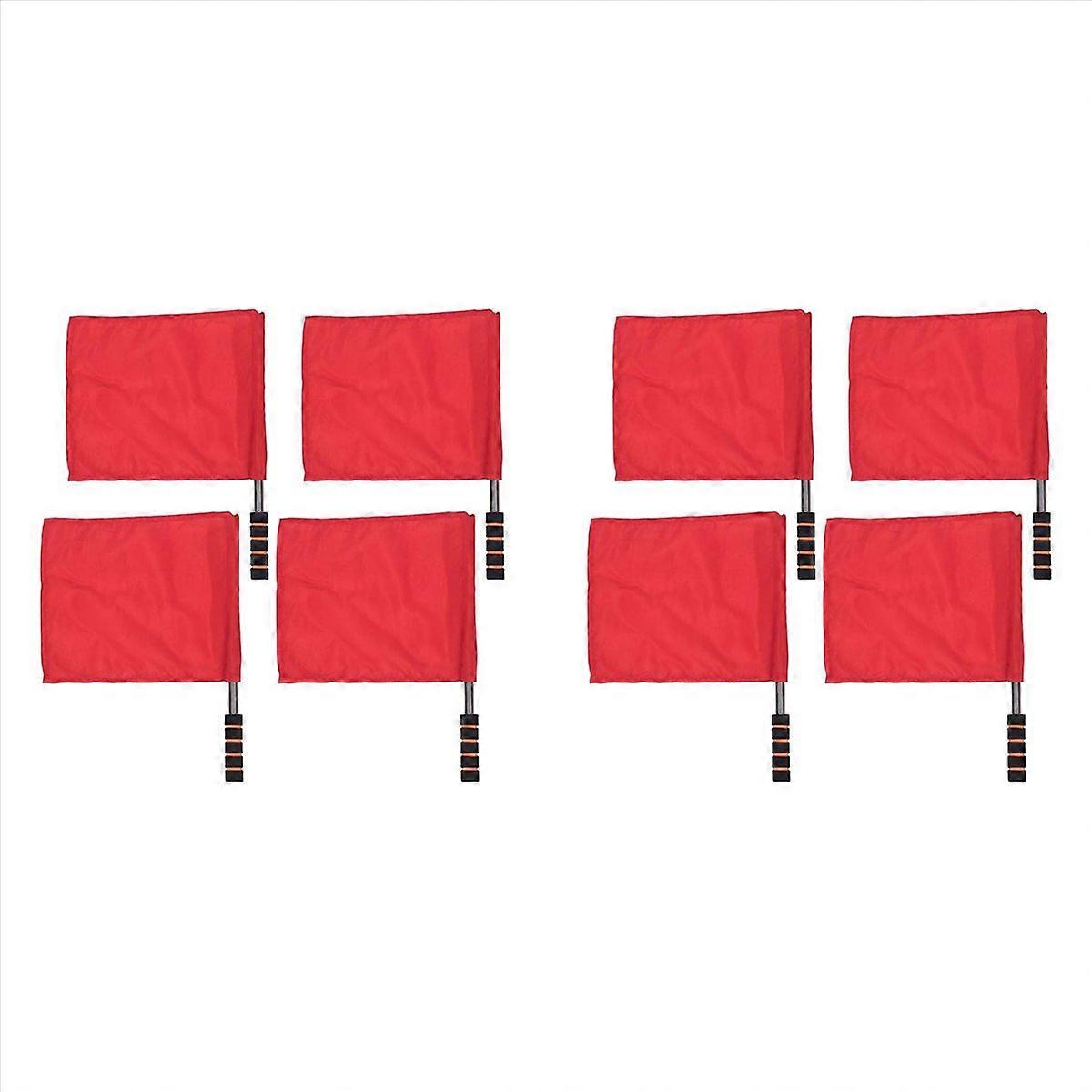 Red Sports Referee Flag 8 Pieces Track and Field Event Referee Flag Football Goal Flag Flag Bearer F