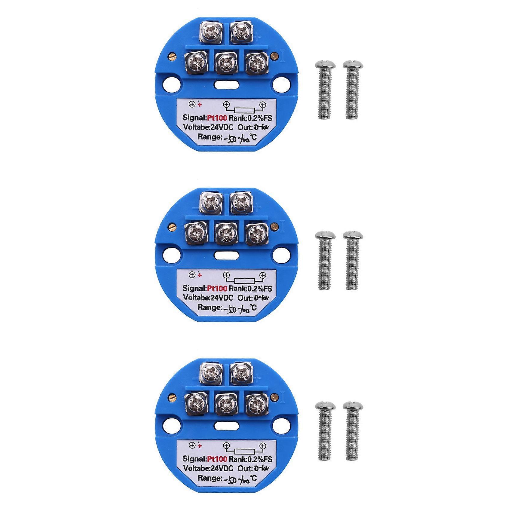 3X RTD PT100 Temperature Transmitter DC24V Minus 50 ~ 100 degree Output 0-10V