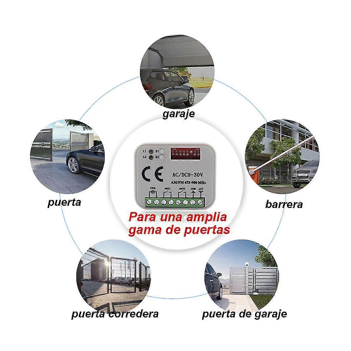 Universal Garage Door Remote Control Receiver 2CH Controller Switch for Transmitter RX Multi Freque