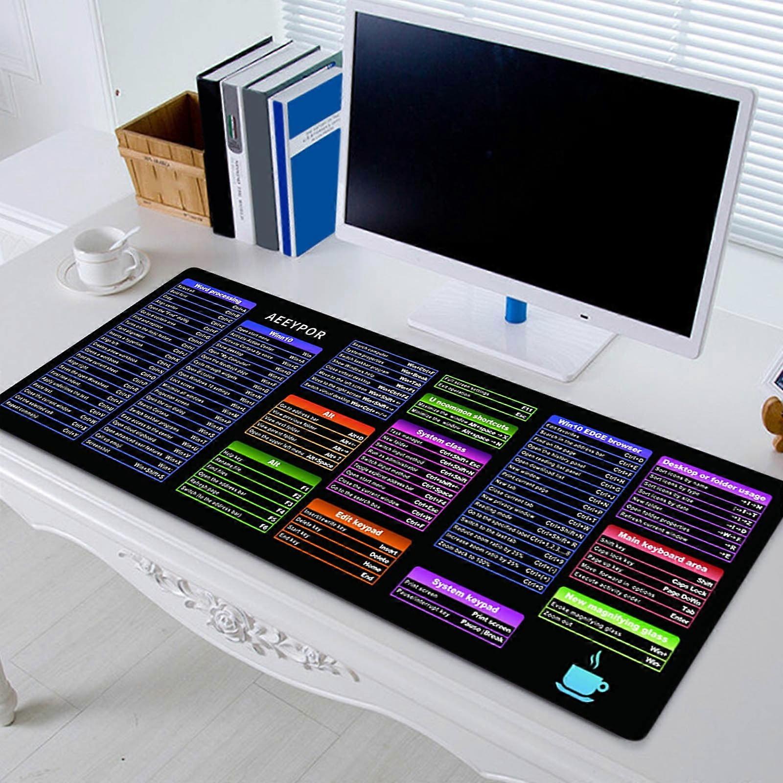 VALSEEL English Shortcut Keys, Mouse Pad, Office Thickened Keyboard and Desk Pad