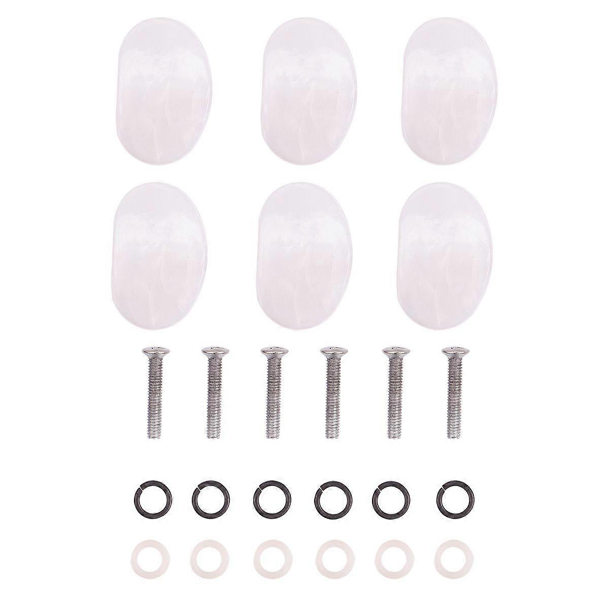 6 Pcs Semicircle Shape Electric Guitar Tuning Pegs Tuners Machine Head Replacement Buttons Knobs