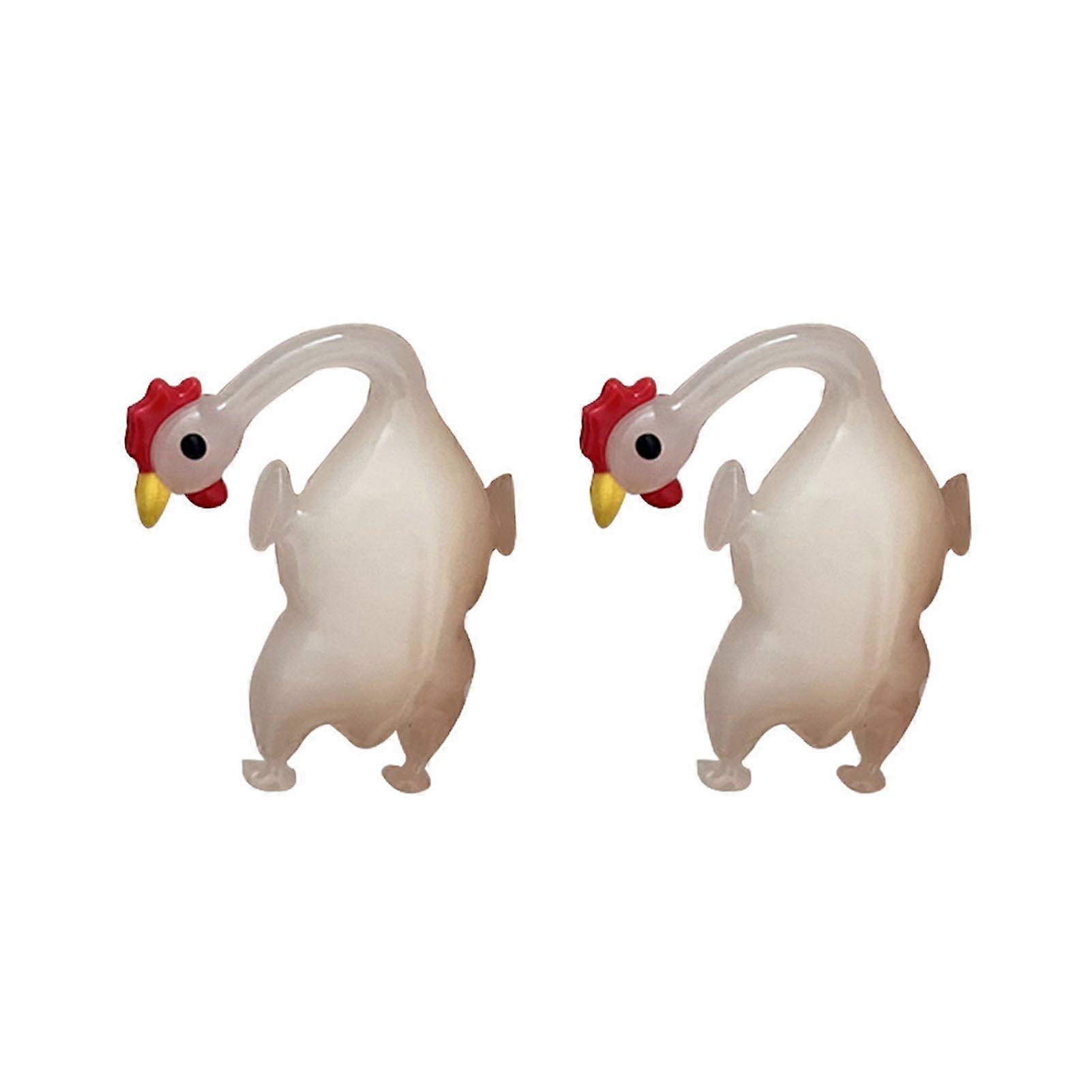 2Pcs Car Pendant Ultraviolet Temperature Sensing Color Change Duck Shape Car Charm Bag Decoration Keychain