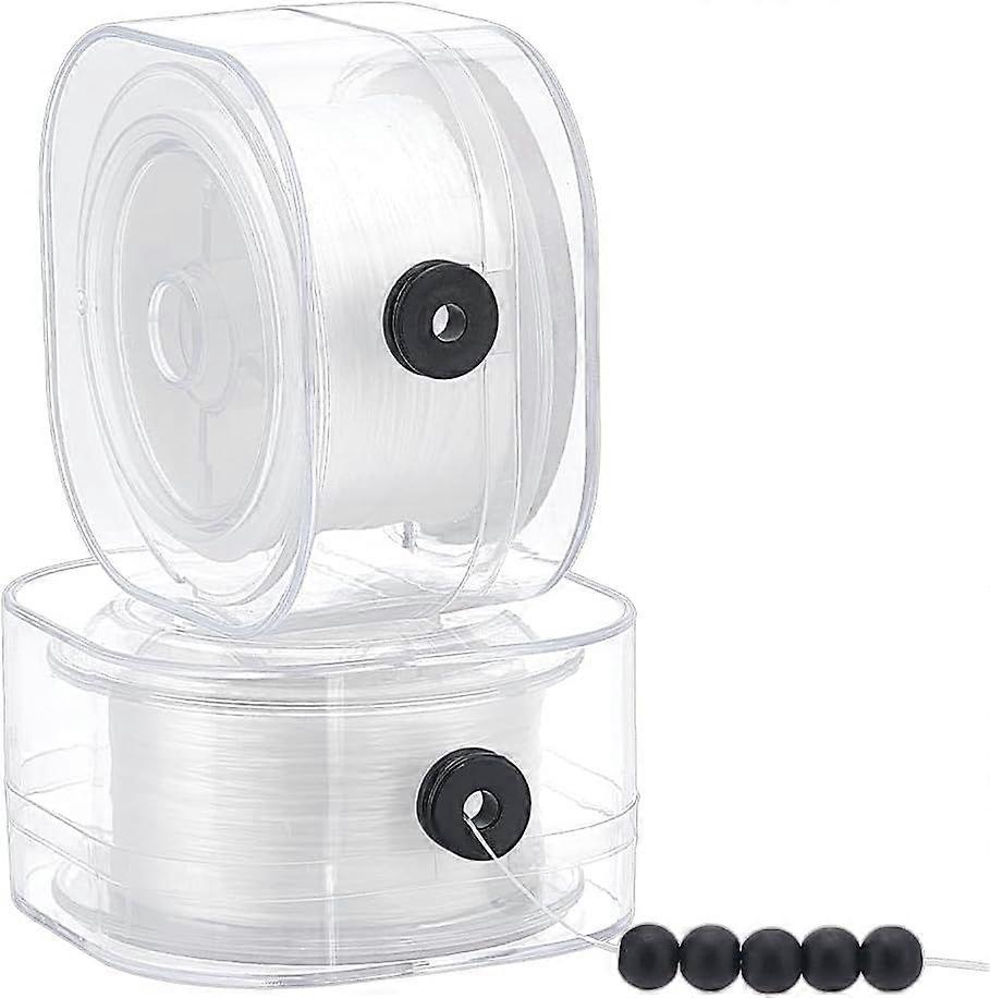 2 Rolls 175 Yards 0.6mm Bracelet Beading Thread Flat Stretchy Bracelet String Easy to Knot Bracelet String Jewelry Cord for Beaded Jewelry Making and 