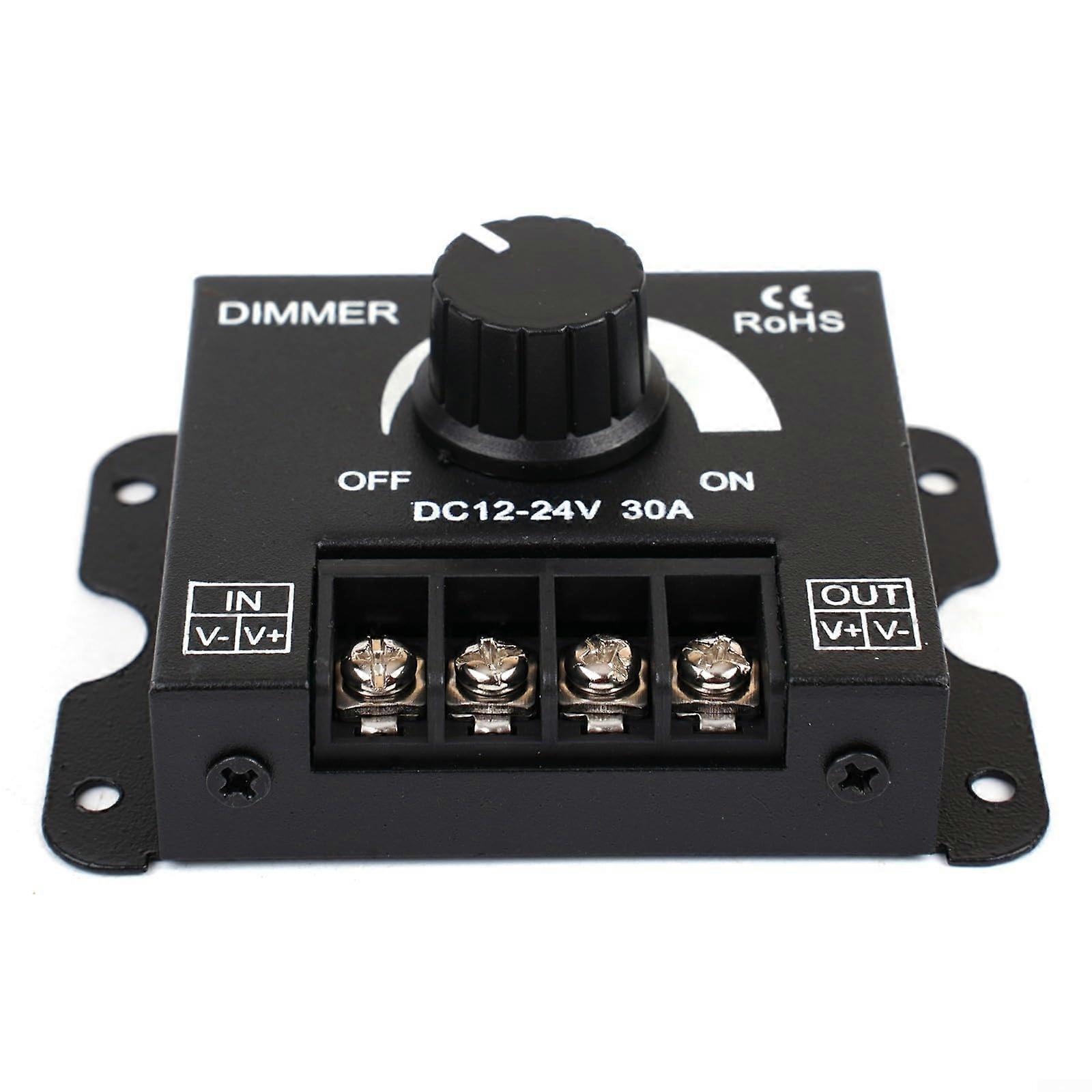 LED Strip Dimmer 30A DC 12V24V Adjustable Brightness Controller for Single Colour 5050 3528
