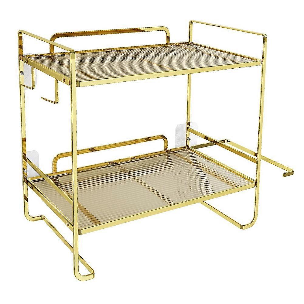 Multifunctional Storage Rack Above Toilet Gold Type