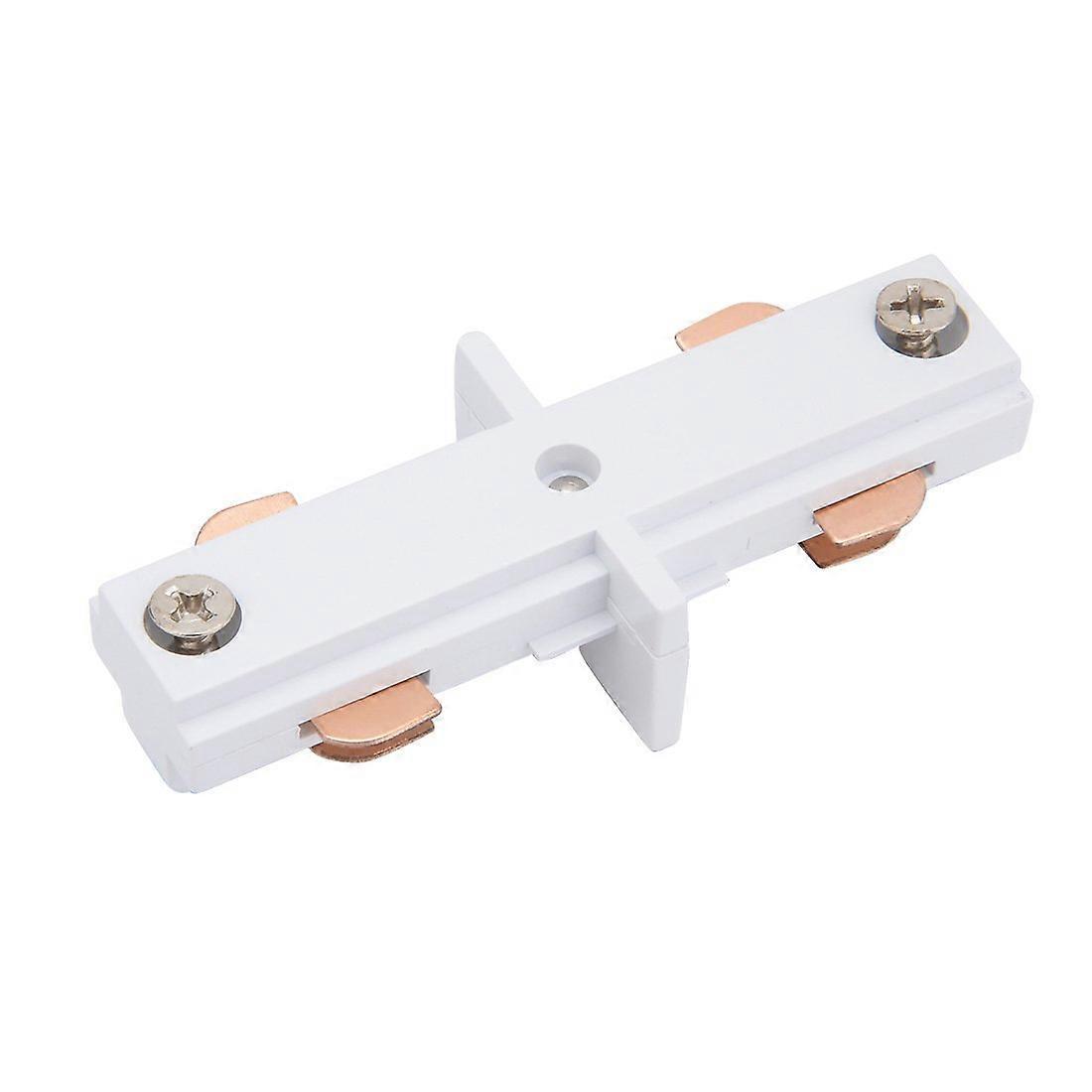 Track Lighting Connector for 3 Wire System, White Straight Rail Joiner with Secure Power Fit