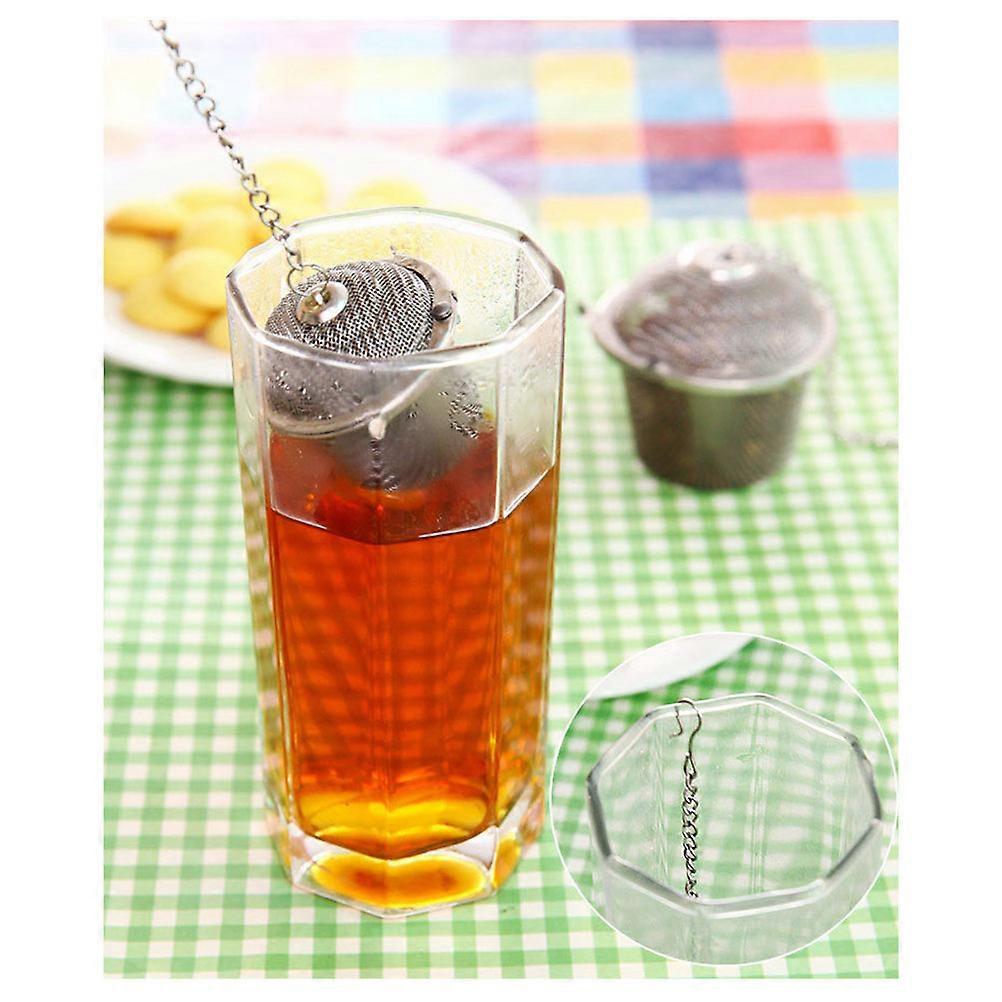 Stainless Steel Tea Infuser Reusable Loose Leaf Mesh Tea Filter Tea Strainer with Lid and Extended Chain Hook(Small Size)
