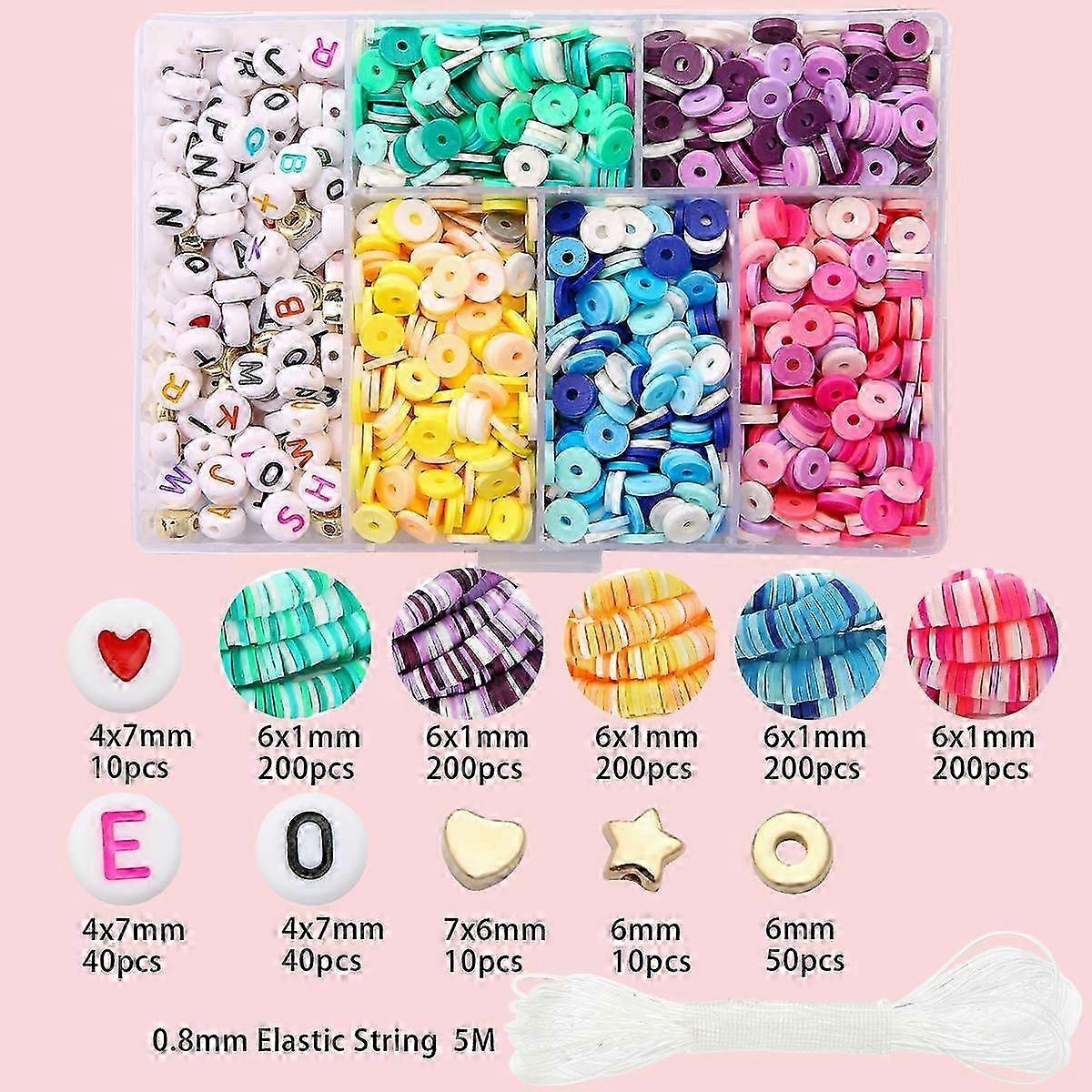 Craft beads for making bracelets, 6mm ceramic letters, 1160 pieces