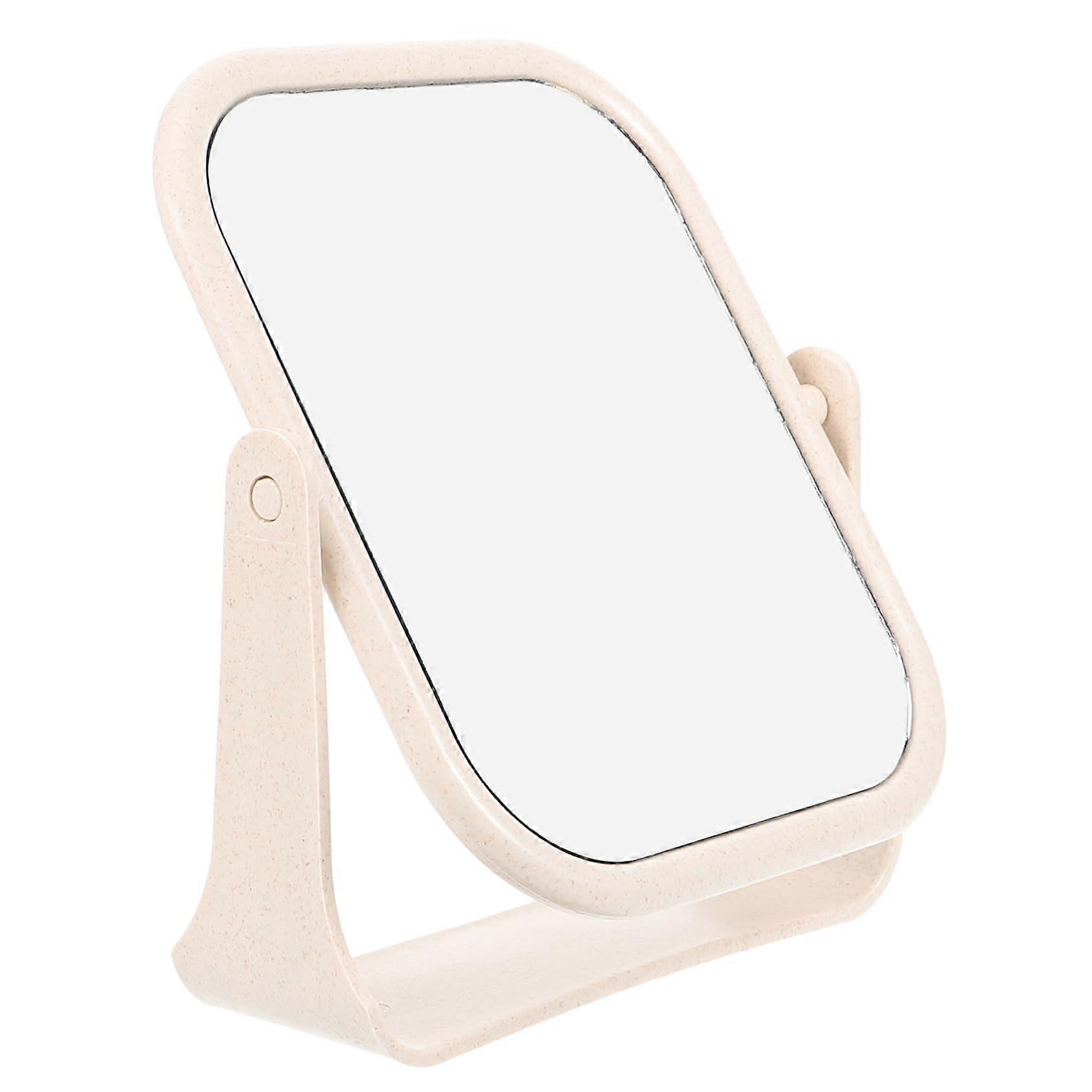 DoubleSided Vanity Mirror 360° Rotatable Base Adjustable Angle Makeup Mirror for Desk or Bathroom