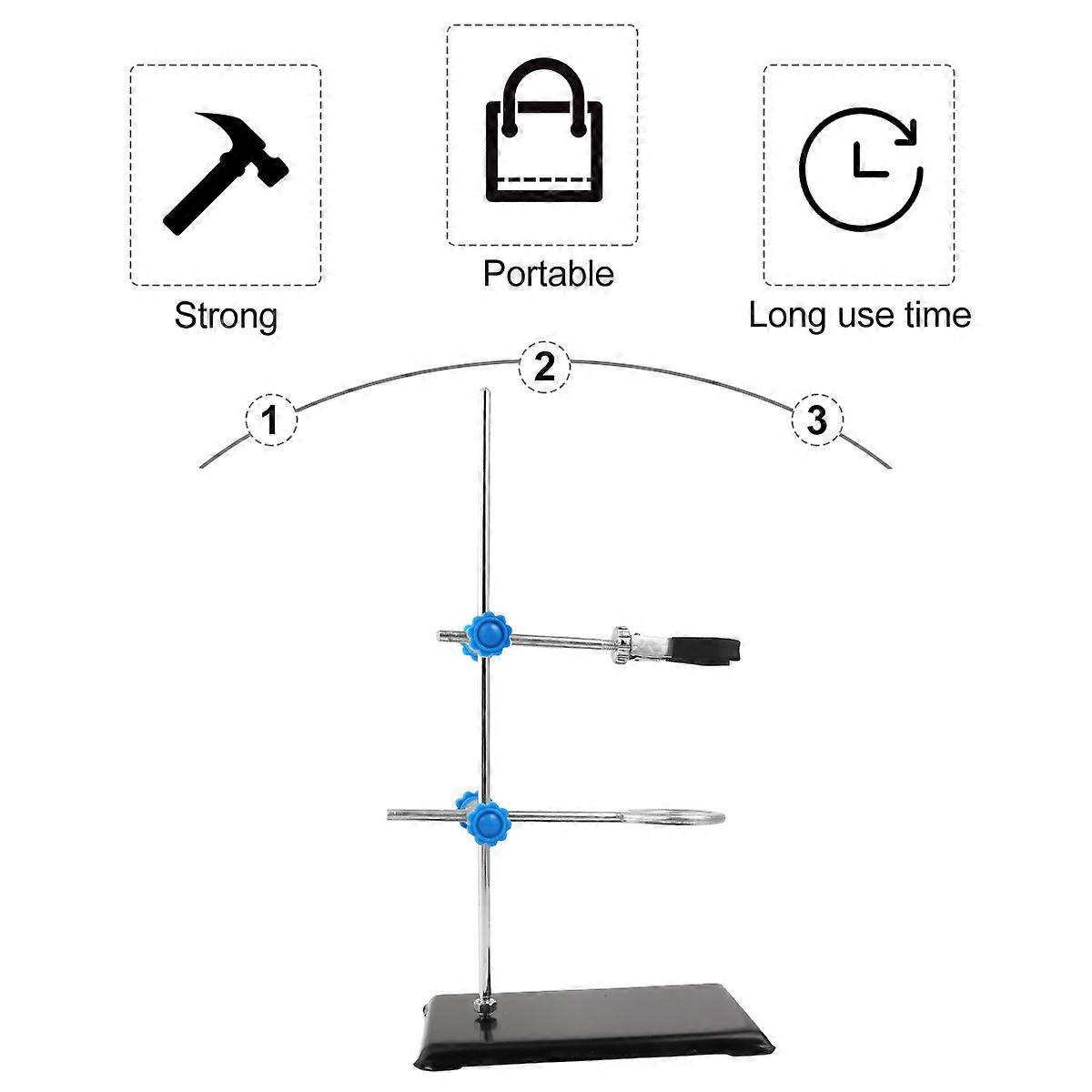 Durable Iron Stand for Lab Use with Stable Base and Firm Flask Holder 1 Pc Mini Metal Rack