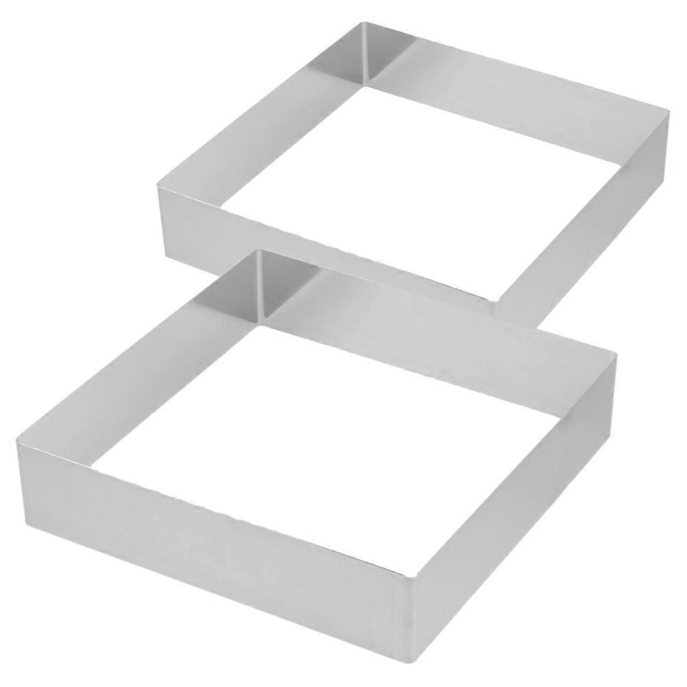 Stainless Steel Square Cake Mold Ring for Baking Mousse 2Pcs