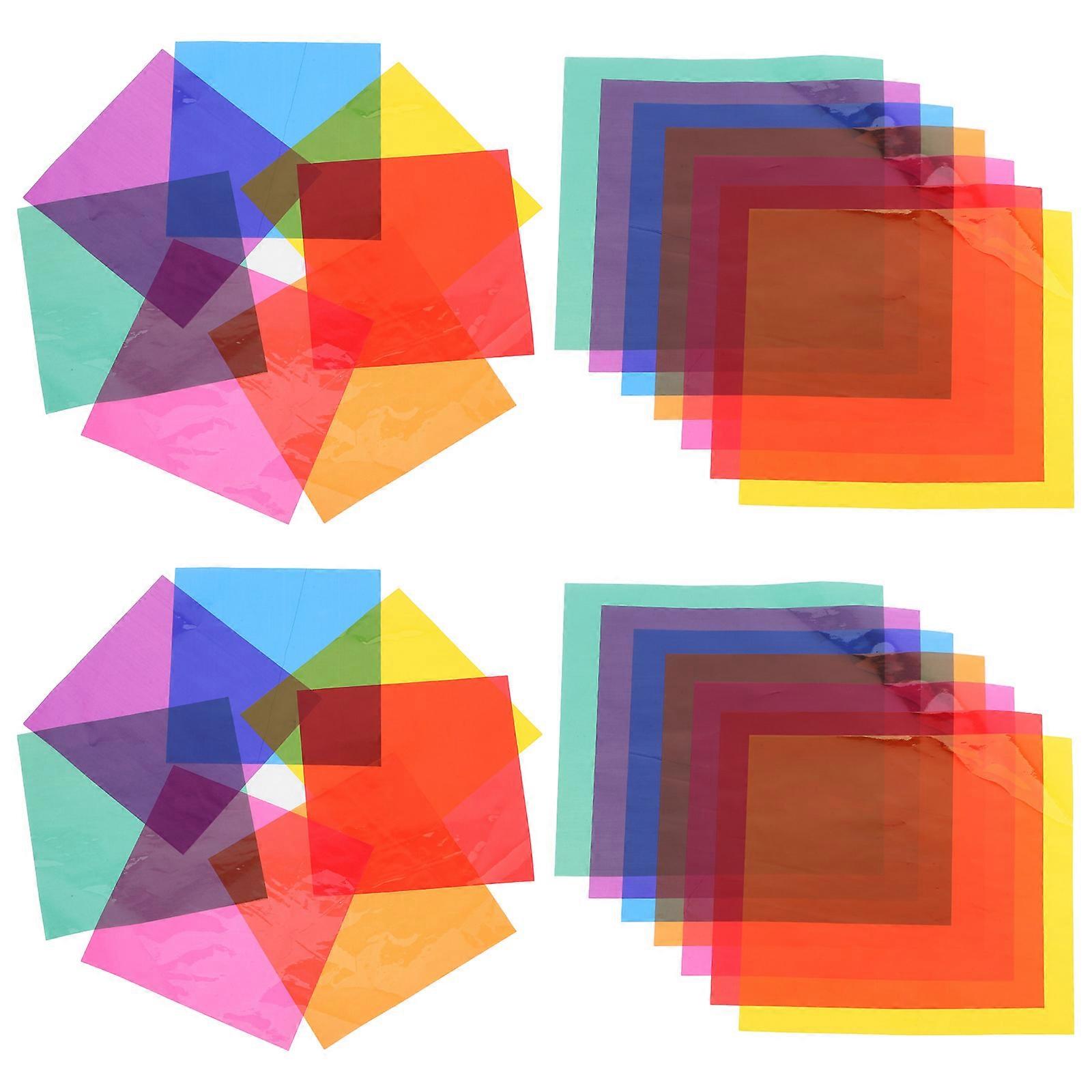 Assorted Color Transparent Cellophane Sheets for Wrapping Use 28Pcs Set