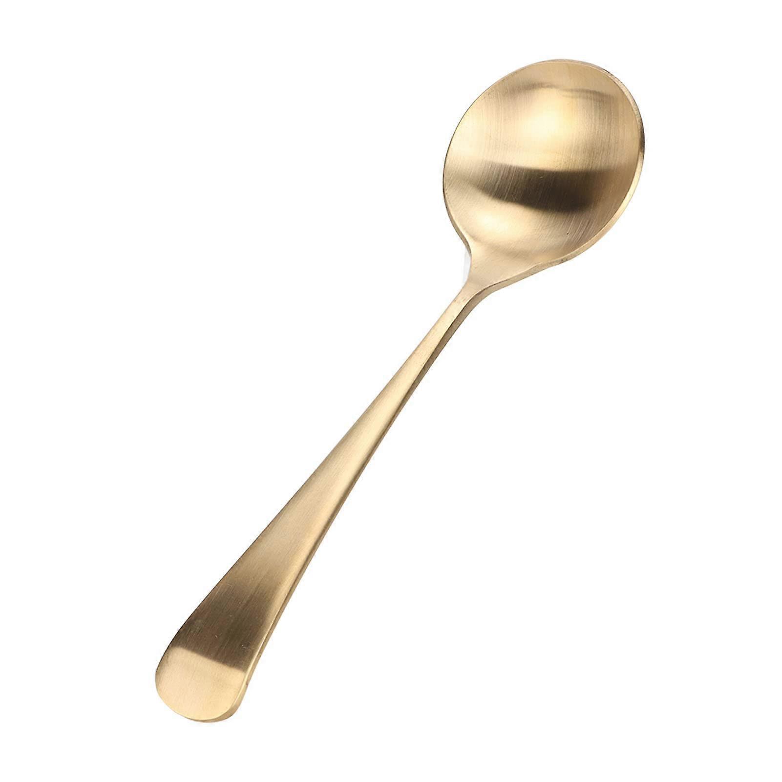 Gold Brass Cooking Spoon 16.2cm Heat Resistant Thickened Construction for Kitchen and Serving