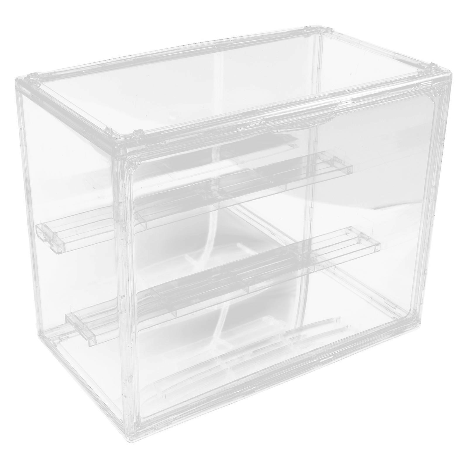 Acrylic Display Stand for Storage with Shelves Clear with Door
