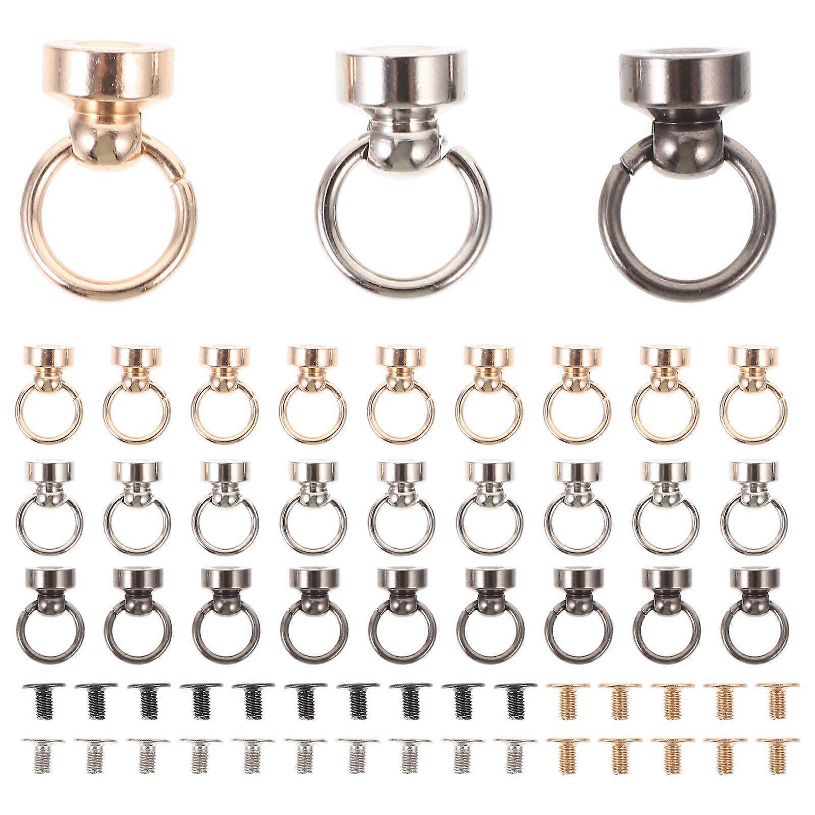 30pcs Assorted Color Metal Rivets with Pulling Ring for Decor Craft Retro Case and Bag