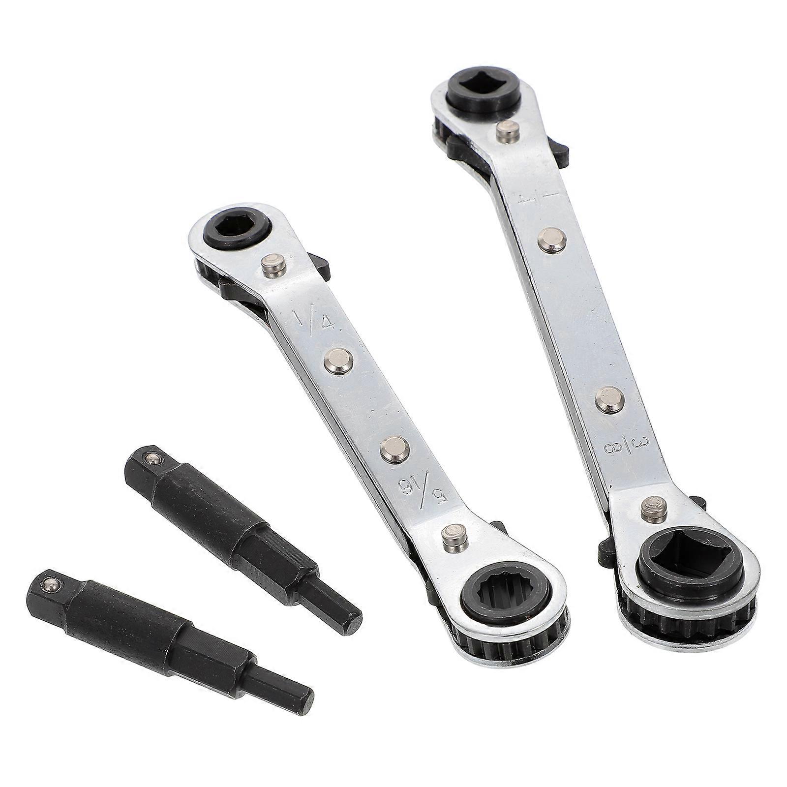 Refrigeration Spanner Dual End Ratchet Wrenches for Home 1Set