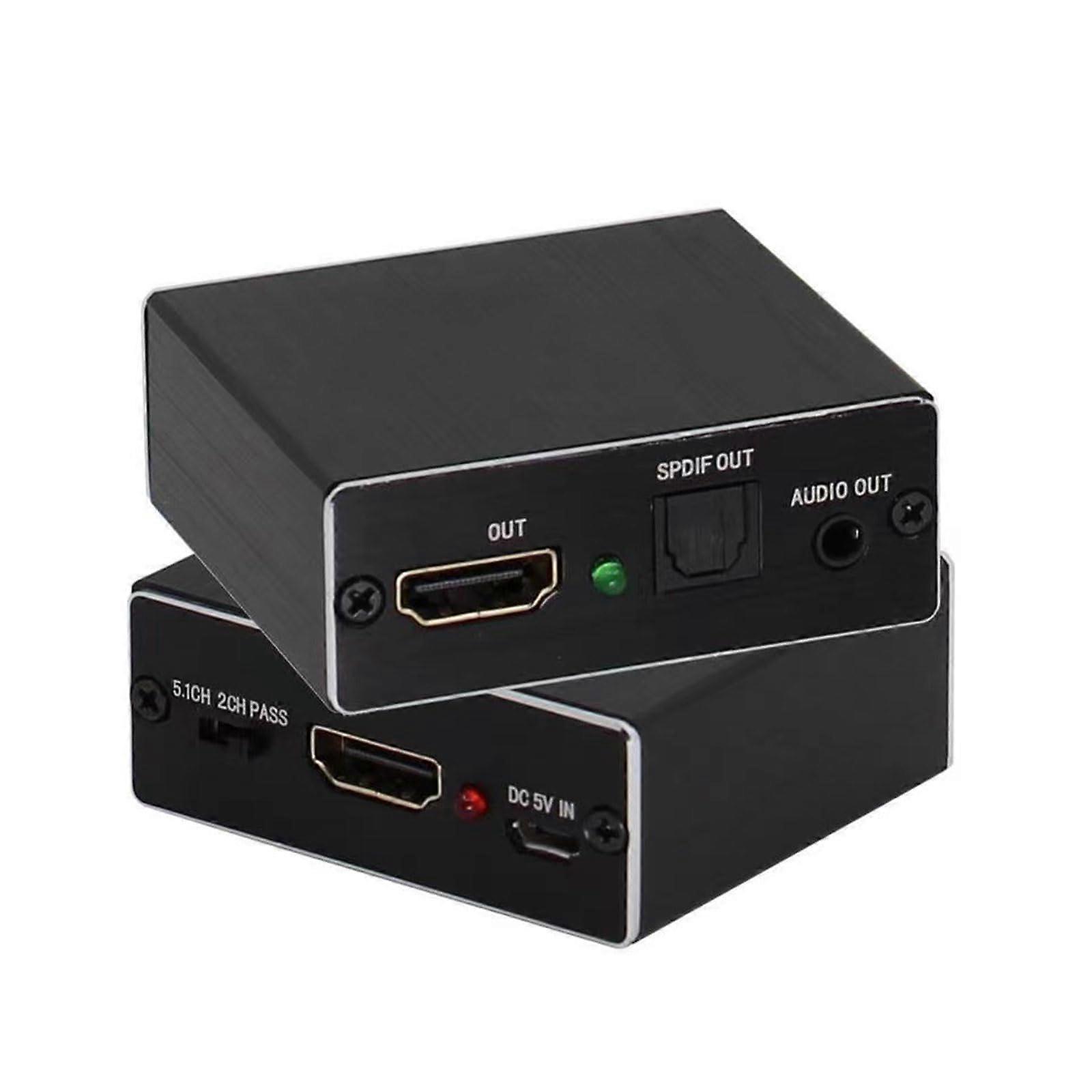 Plug and Play 4K HDTV Extractor Video Separator Optical Output 5.1 Surround Sound Metal Shell