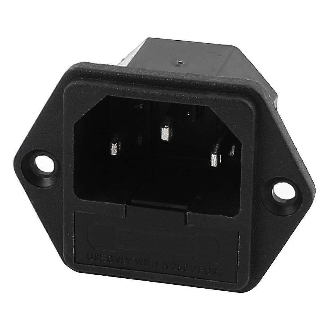 AC 250V 10A 3 Terminals Screw Mounting Inlet Power w Fuse Holder Model 6bcf0cc82c6fae1d1f917558870006e7