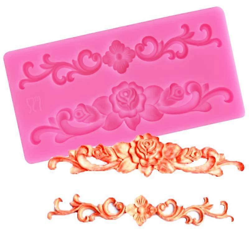 Silicone Photo Frame Fondant Mold Set 2Pcs Embossed Cake Decorating Flexible NonStick Design